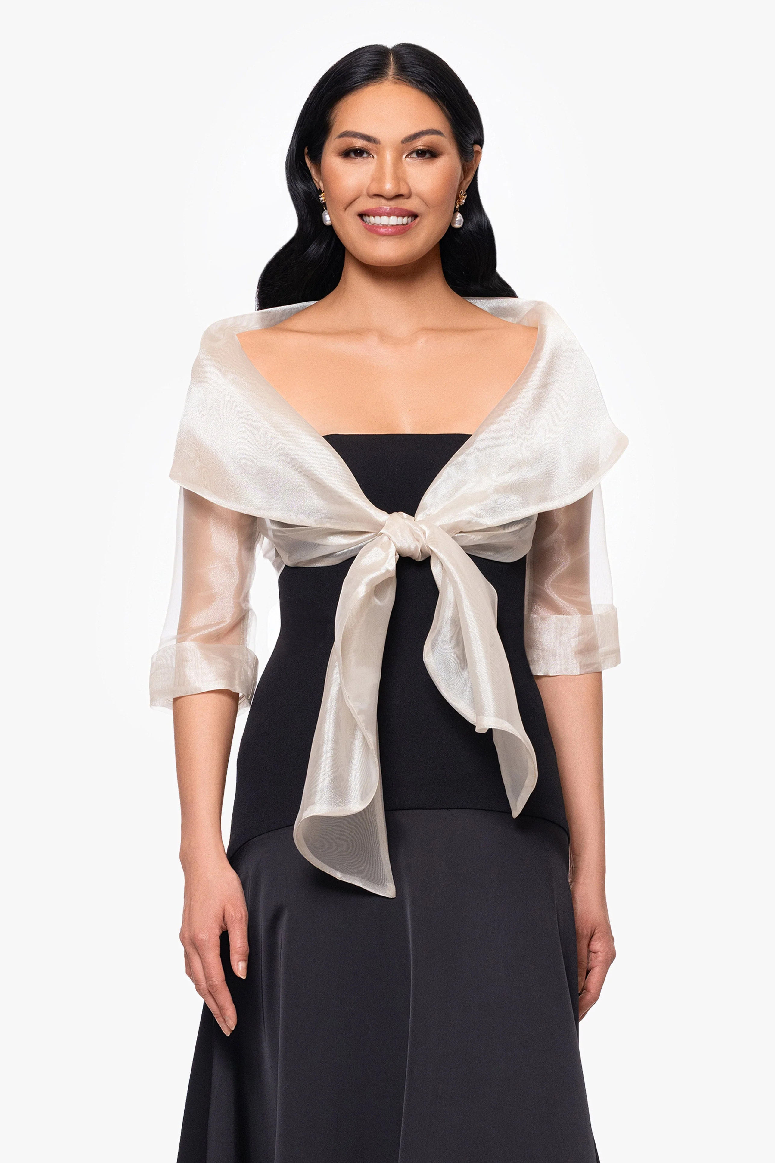 "Agnes" Organza 3/4 Sleeve Shawl Wrap - Image 10