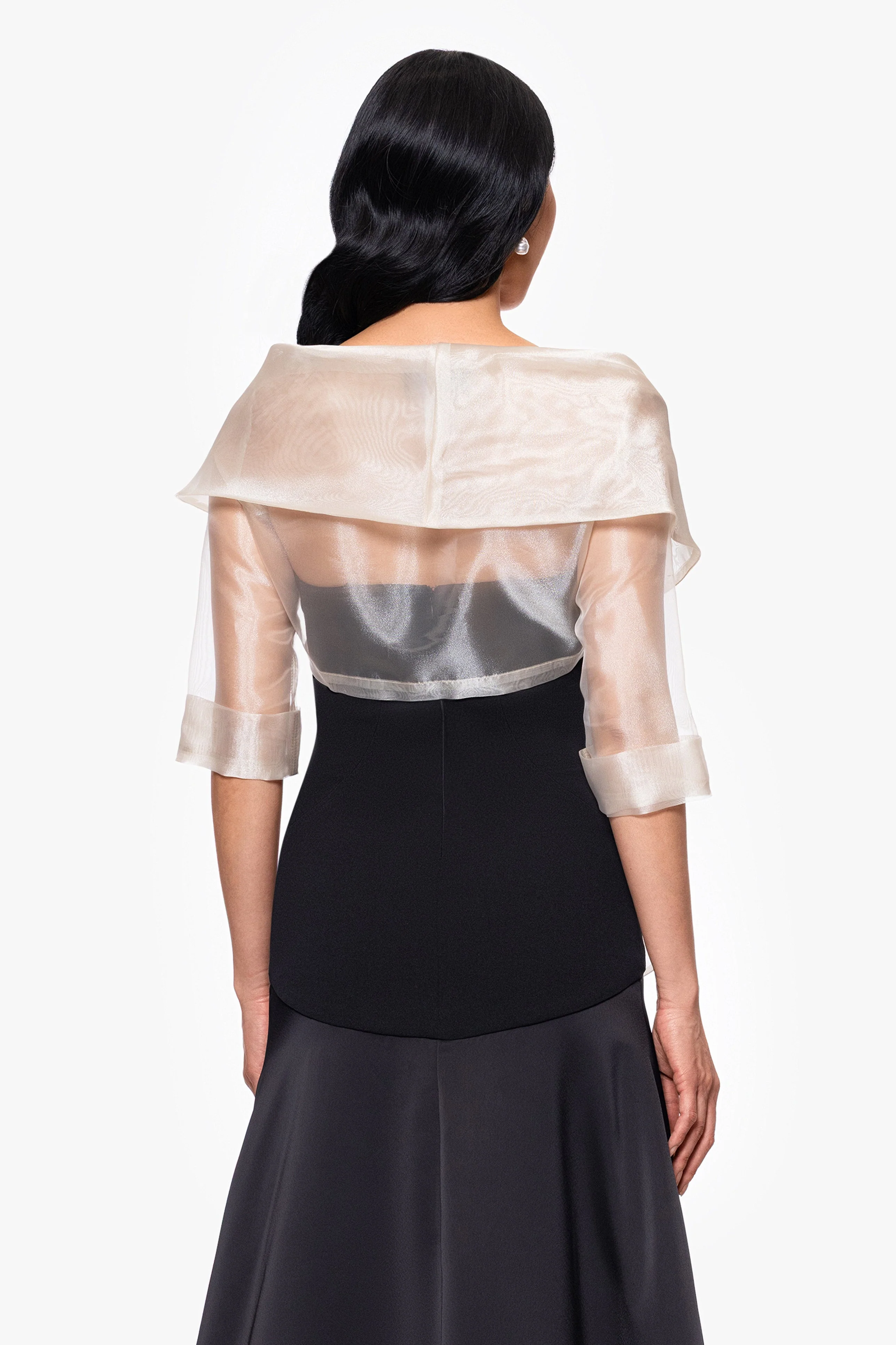 "Agnes" Organza 3/4 Sleeve Shawl Wrap - Image 11