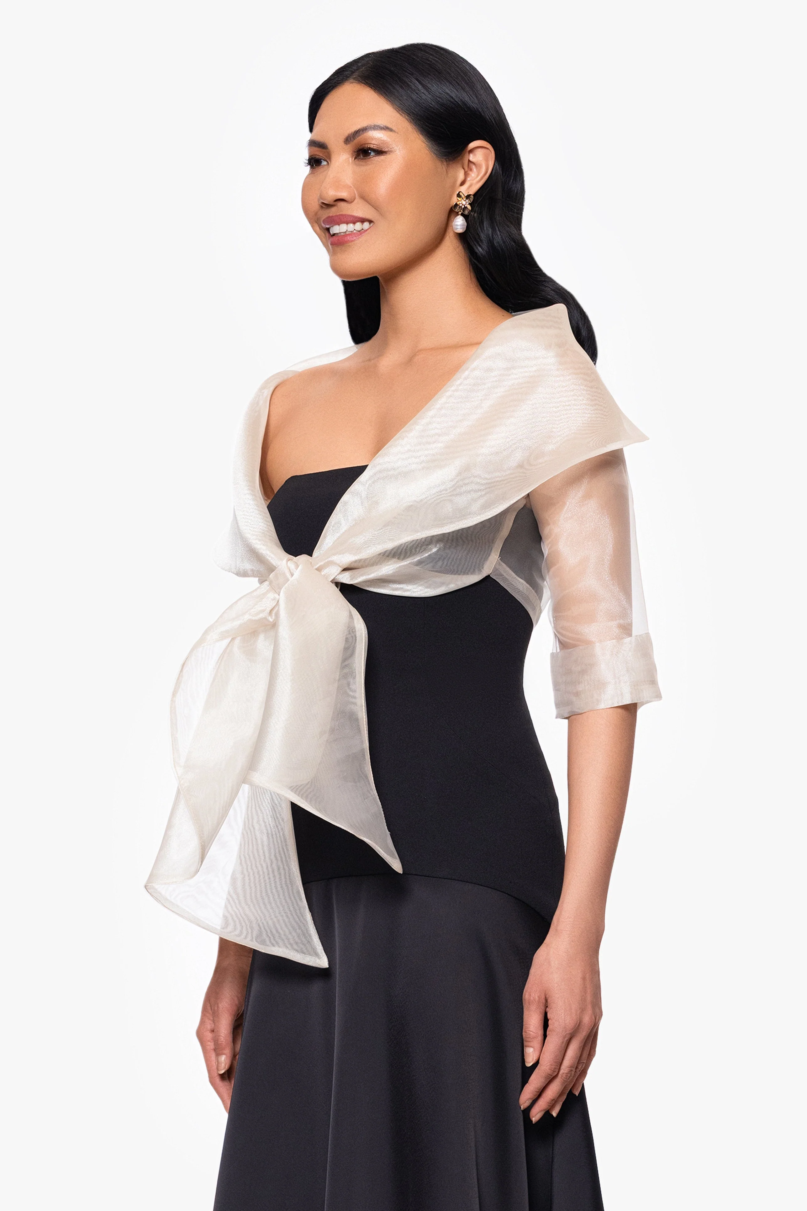 "Agnes" Organza 3/4 Sleeve Shawl Wrap - Image 12