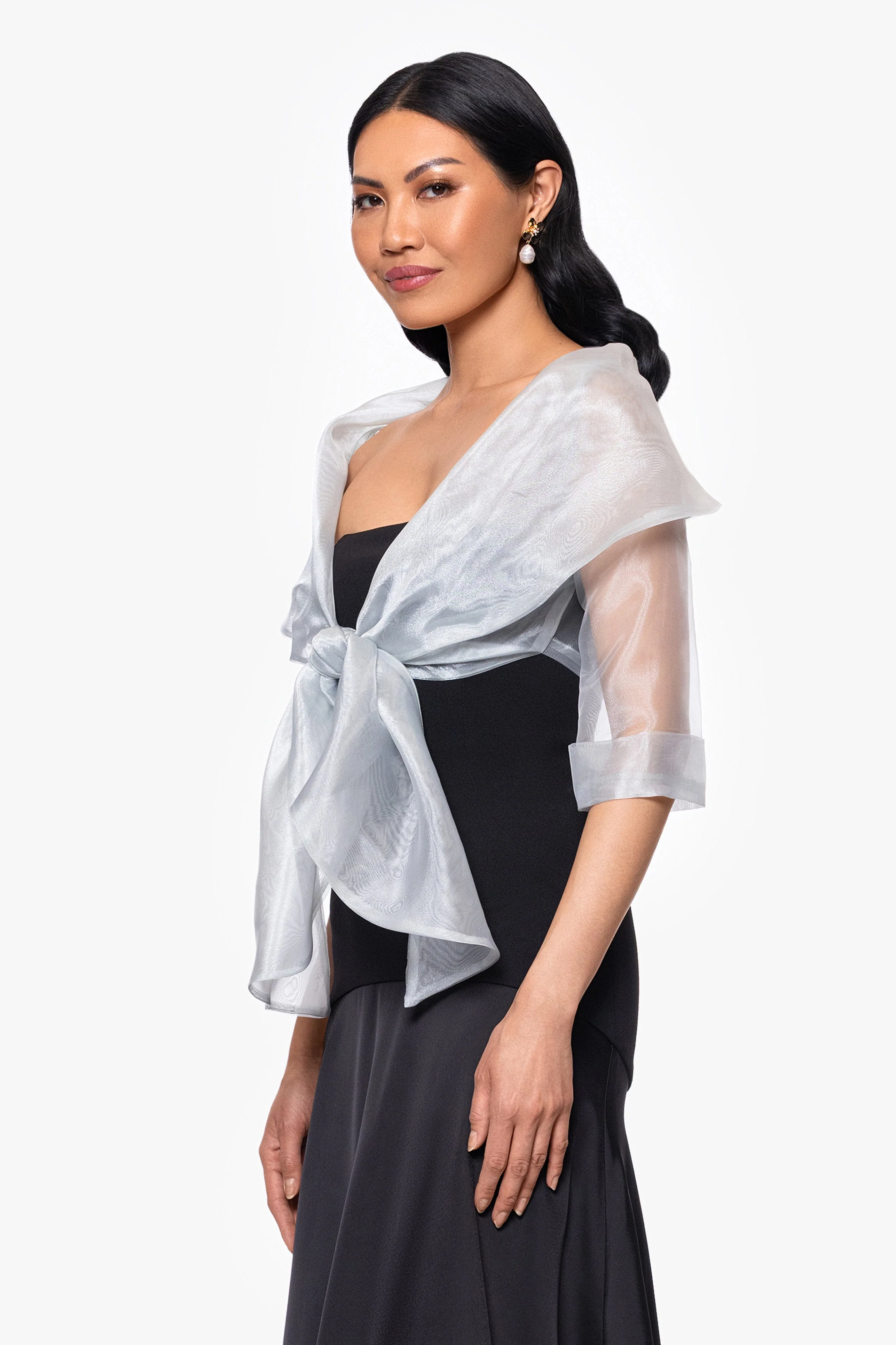 "Agnes" Organza 3/4 Sleeve Shawl Wrap - Image 16