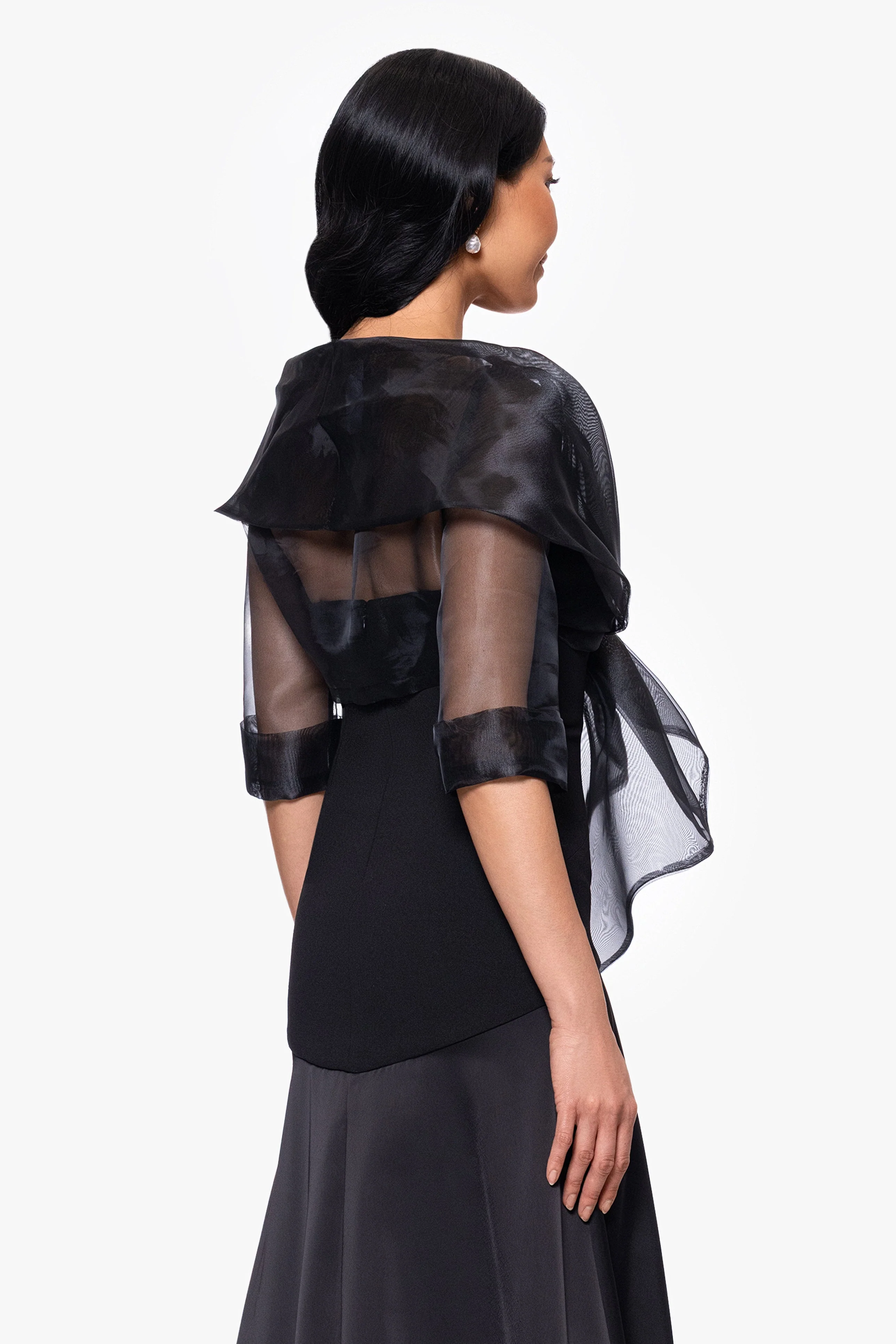 "Agnes" Organza 3/4 Sleeve Shawl Wrap - Image 4
