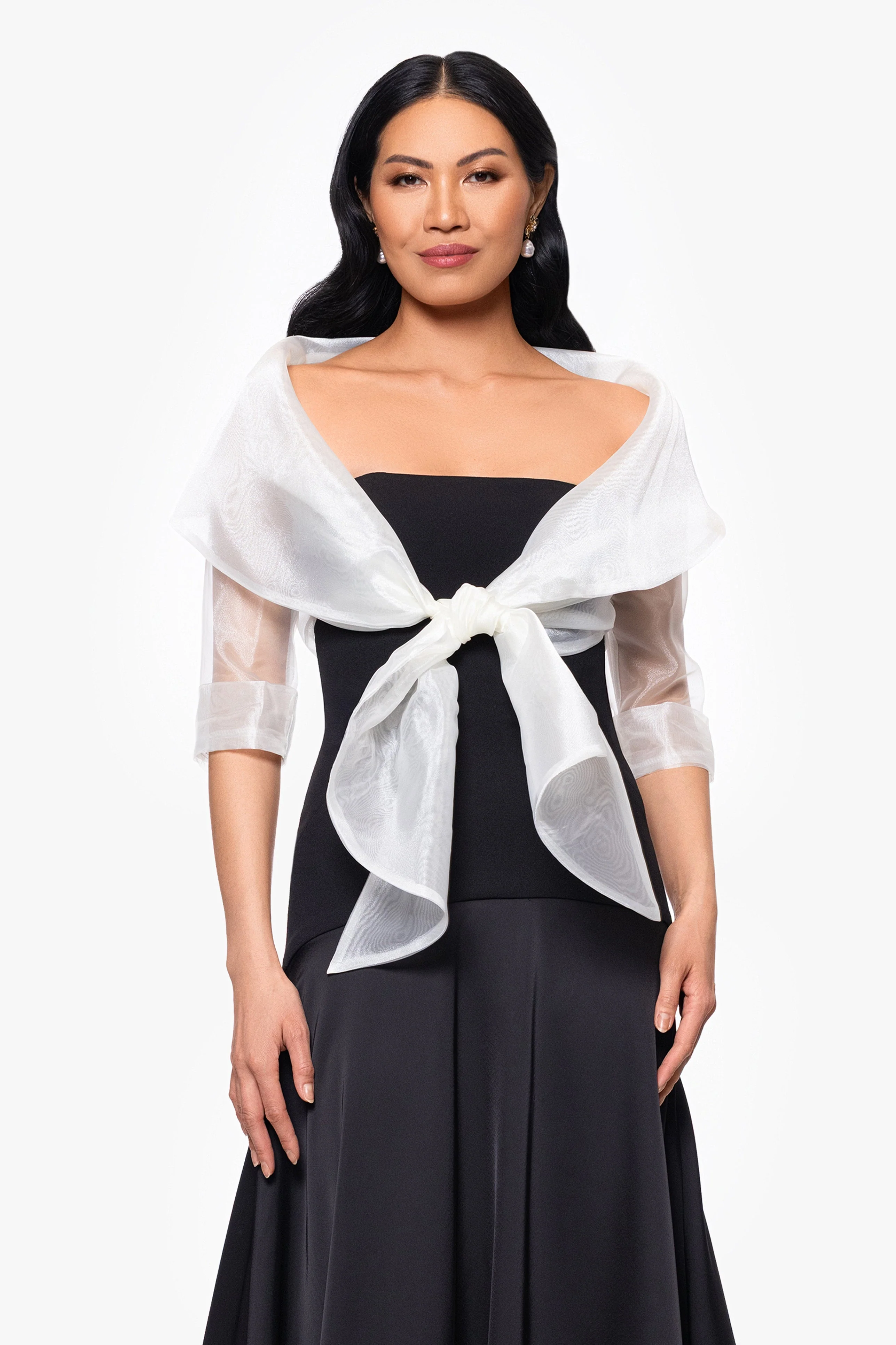 "Agnes" Organza 3/4 Sleeve Shawl Wrap - Image 6