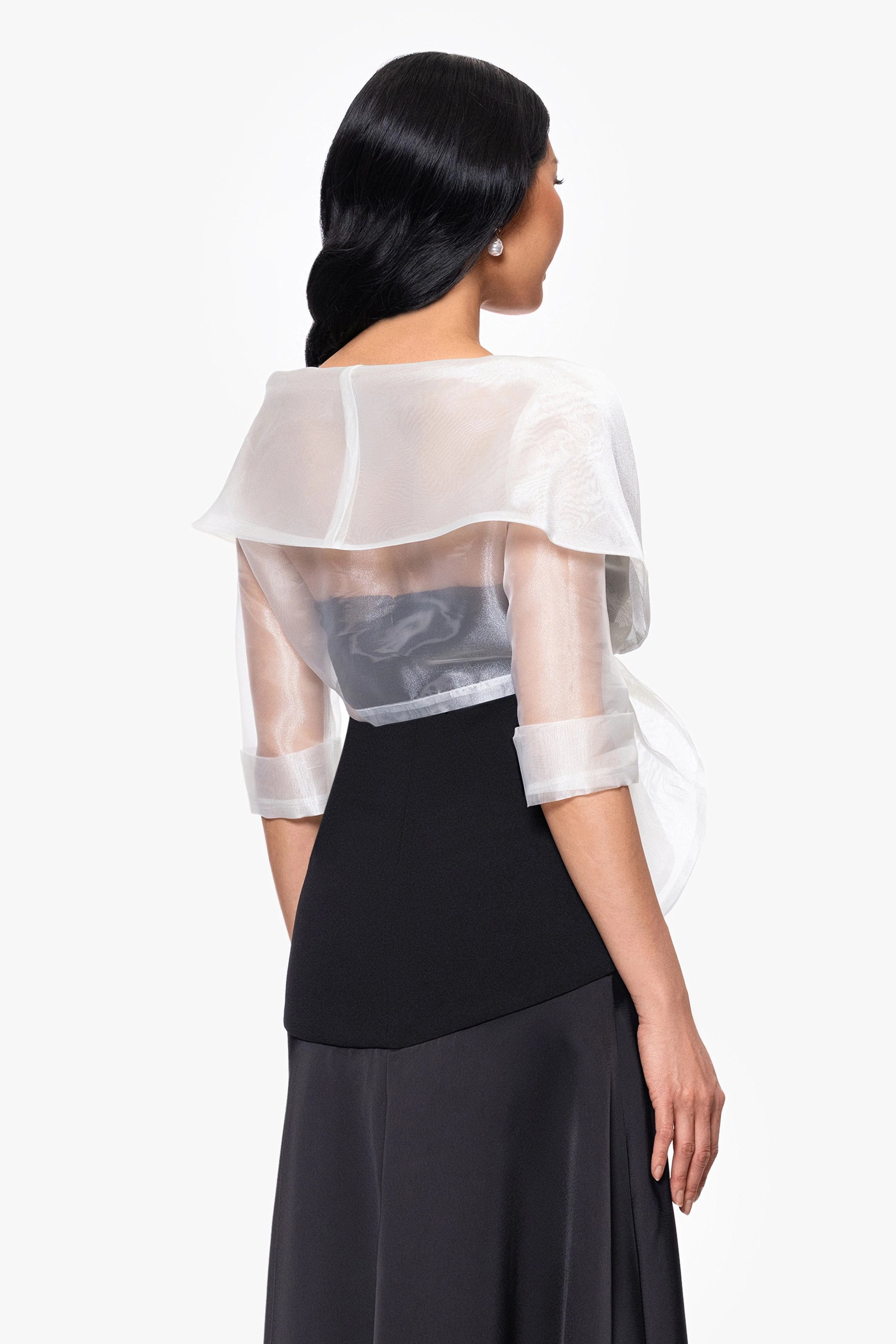 "Agnes" Organza 3/4 Sleeve Shawl Wrap - Image 7