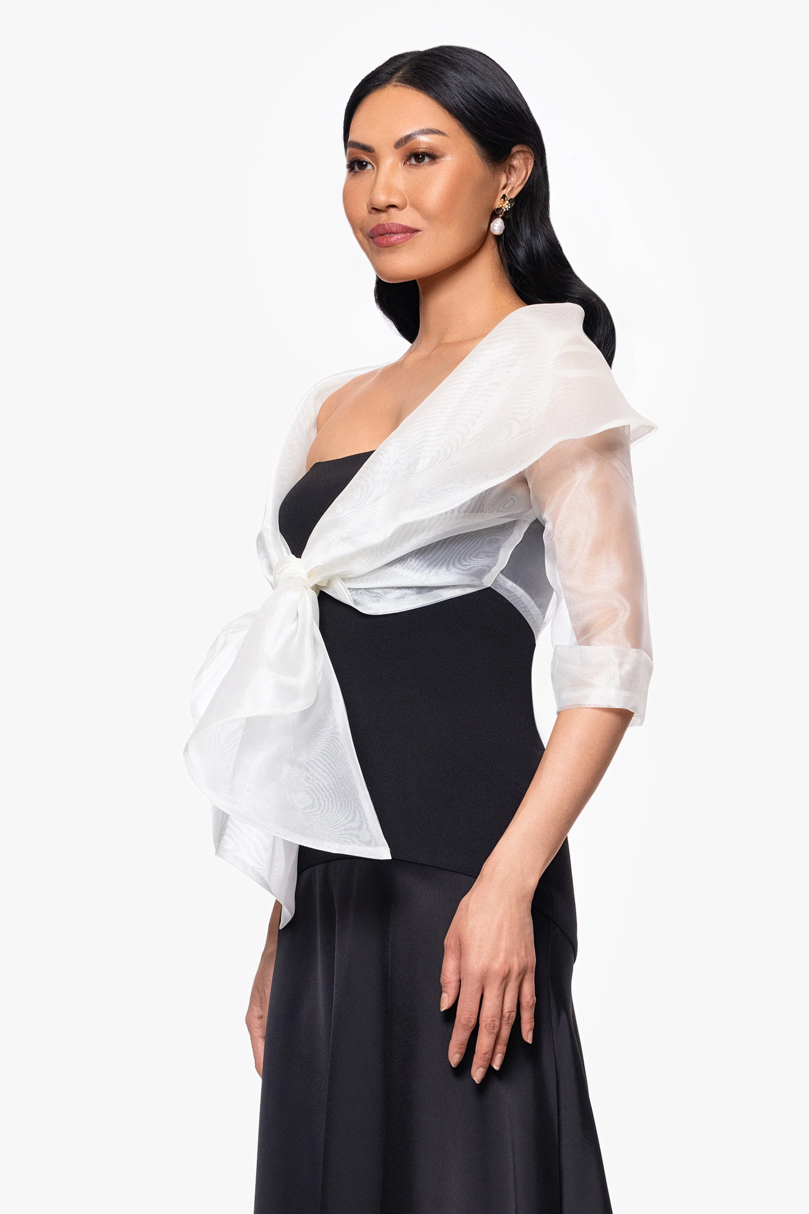 "Agnes" Organza 3/4 Sleeve Shawl Wrap - Image 12