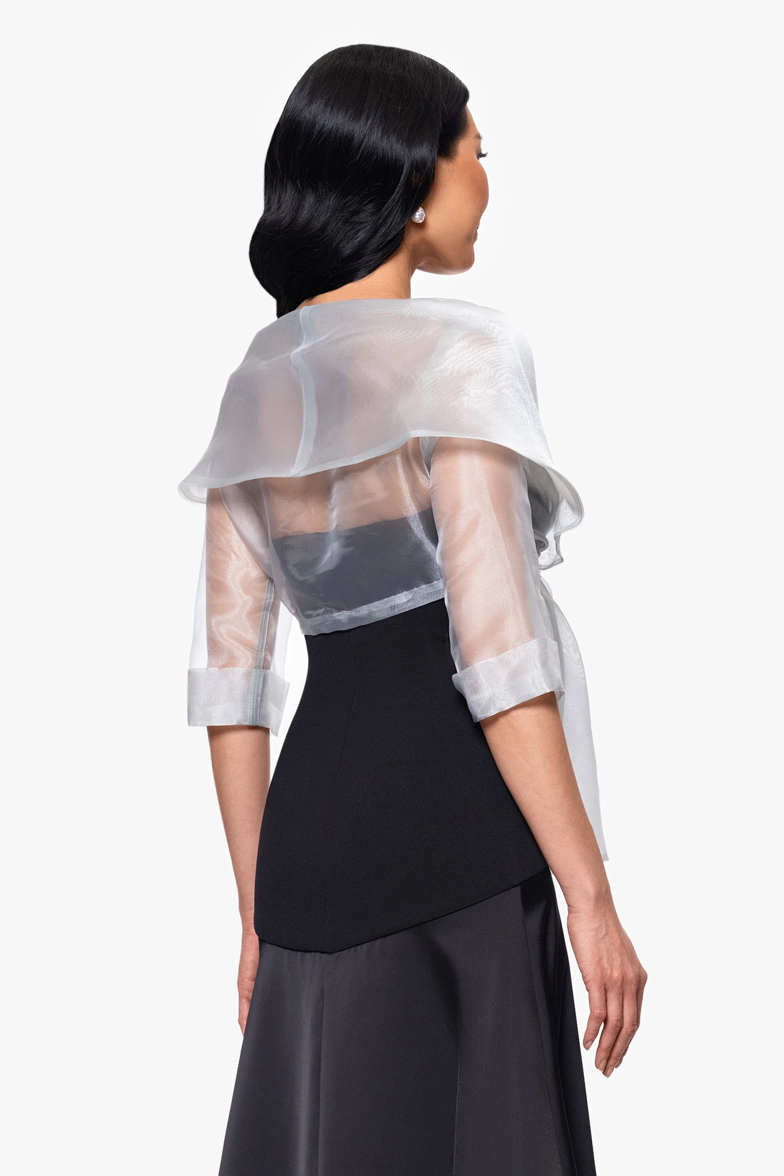 "Agnes" Organza 3/4 Sleeve Shawl Wrap - Image 7
