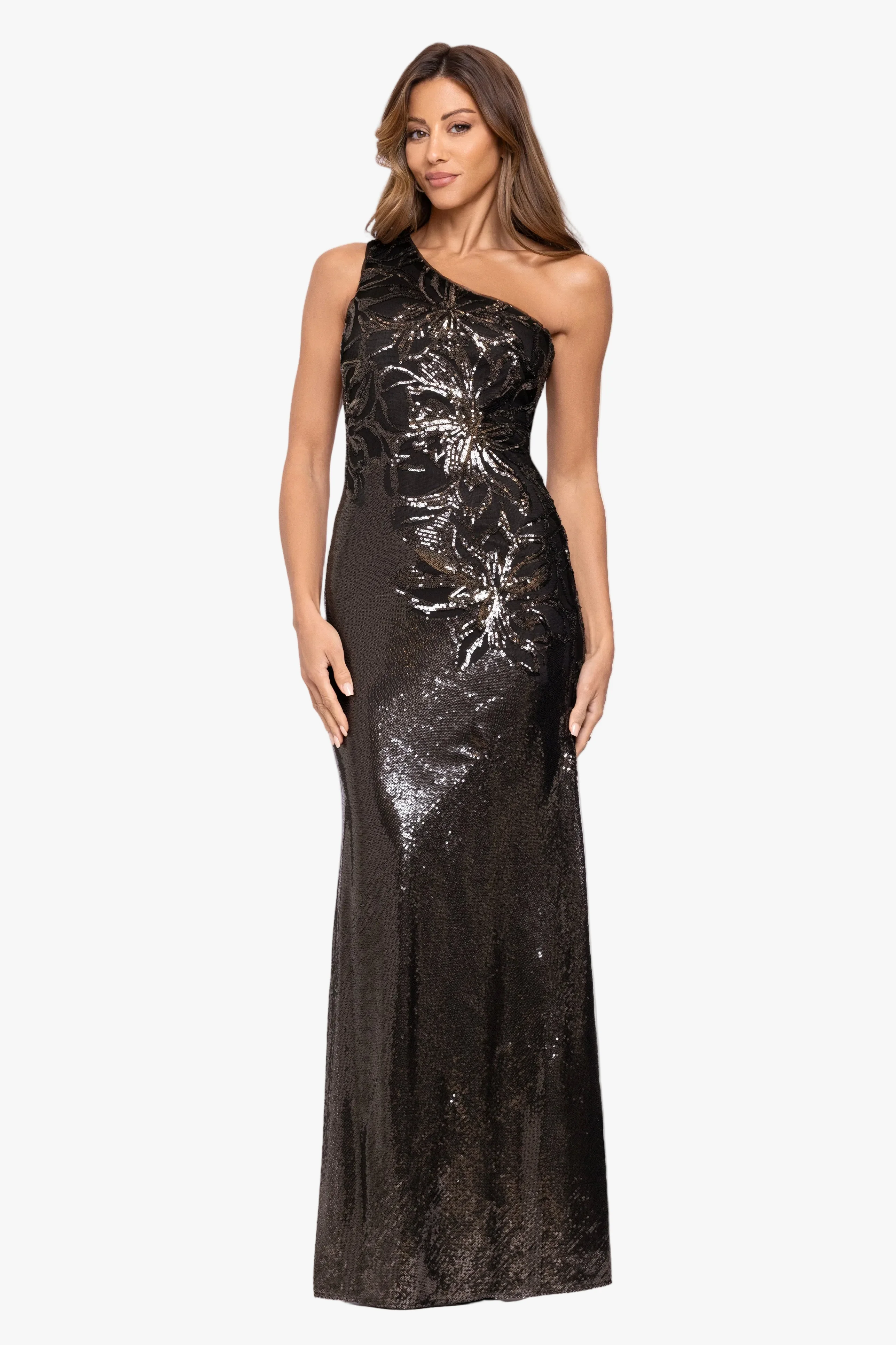 "Aubrey" Sequin One Shoulder Placement Dress - Image 5