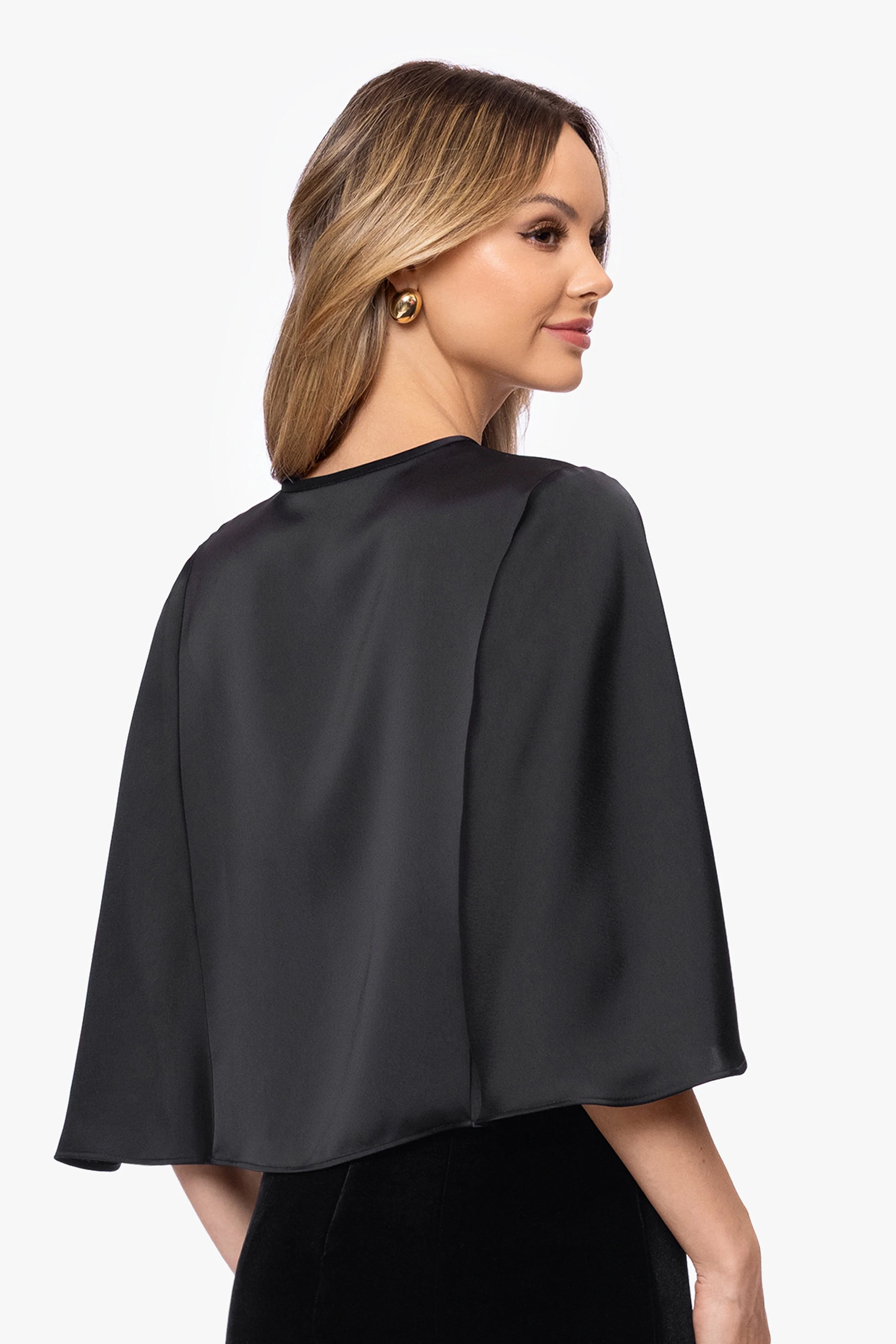 "Bella" Satin Cape Shawl Wrap - Image 3