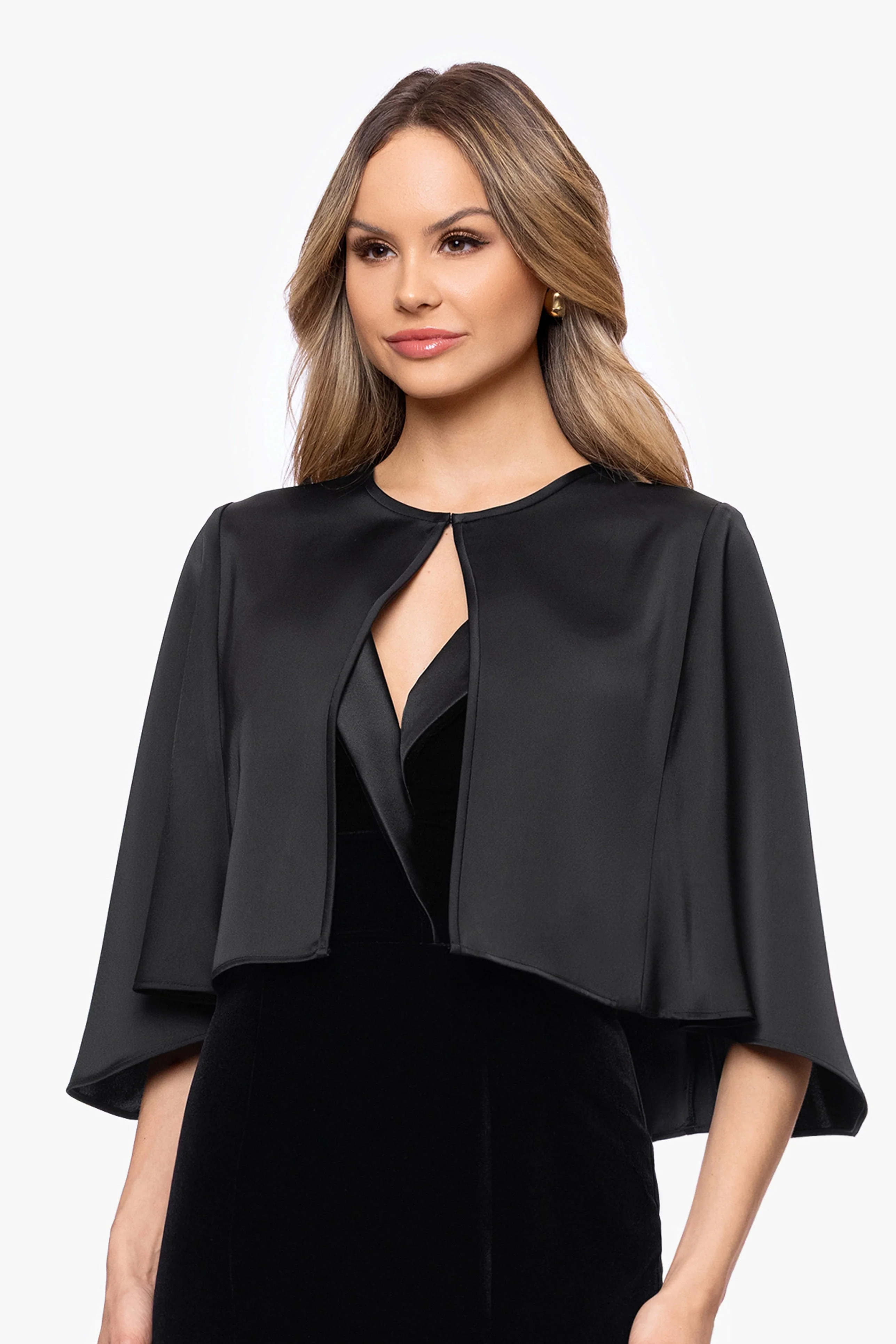 "Bella" Satin Cape Shawl Wrap - Image 4