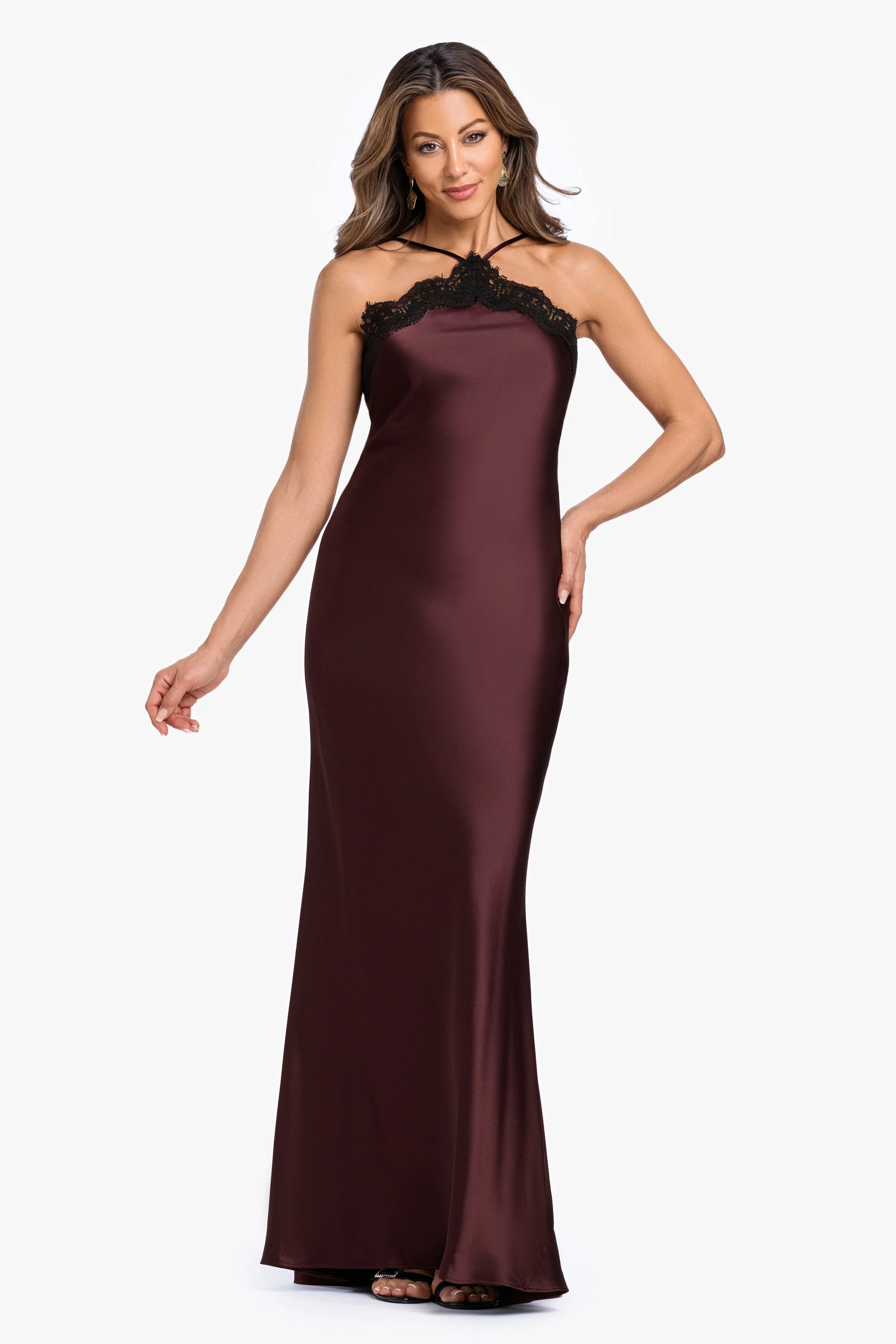 "Blake" Satin & Lace Combo Dress - Image 2