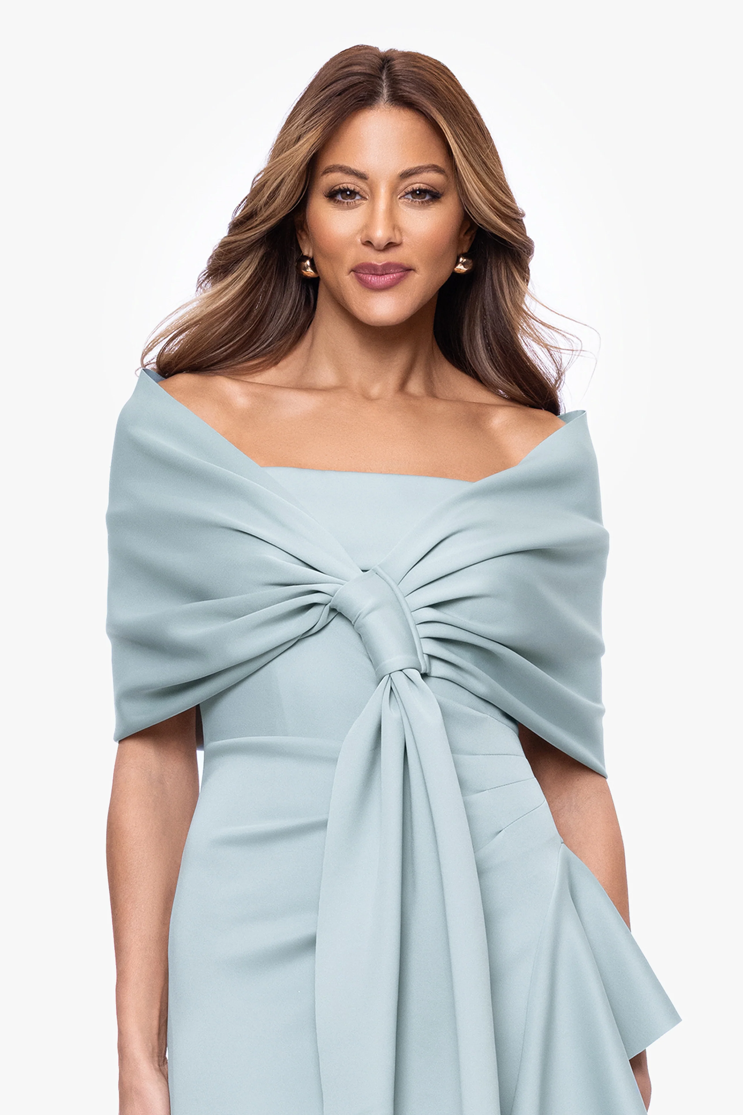 "Carol" Techno Scuba Pull Through Shawl Wrap - Image 2