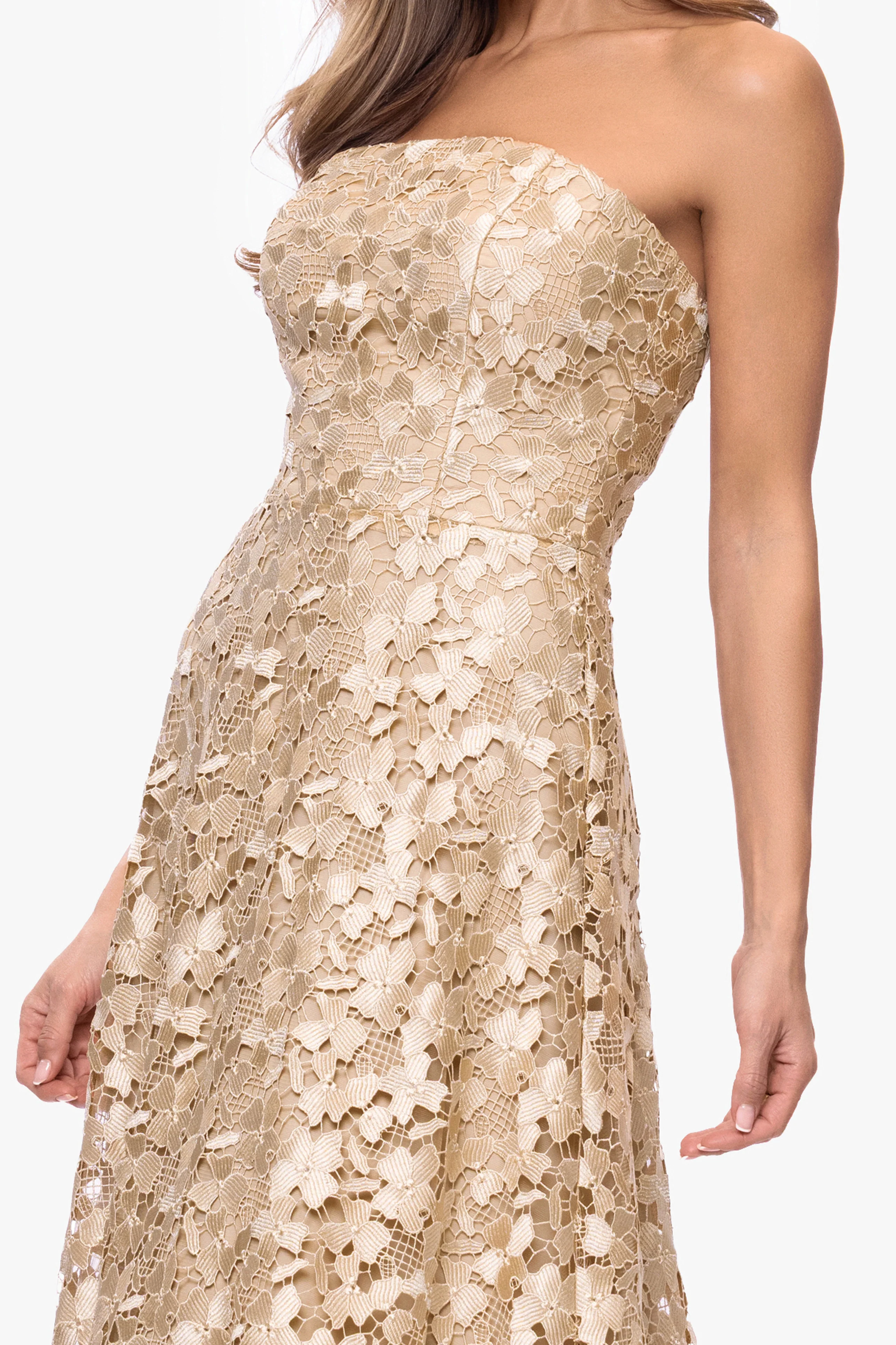 "Colby" Lace Strapless Gown - Image 3