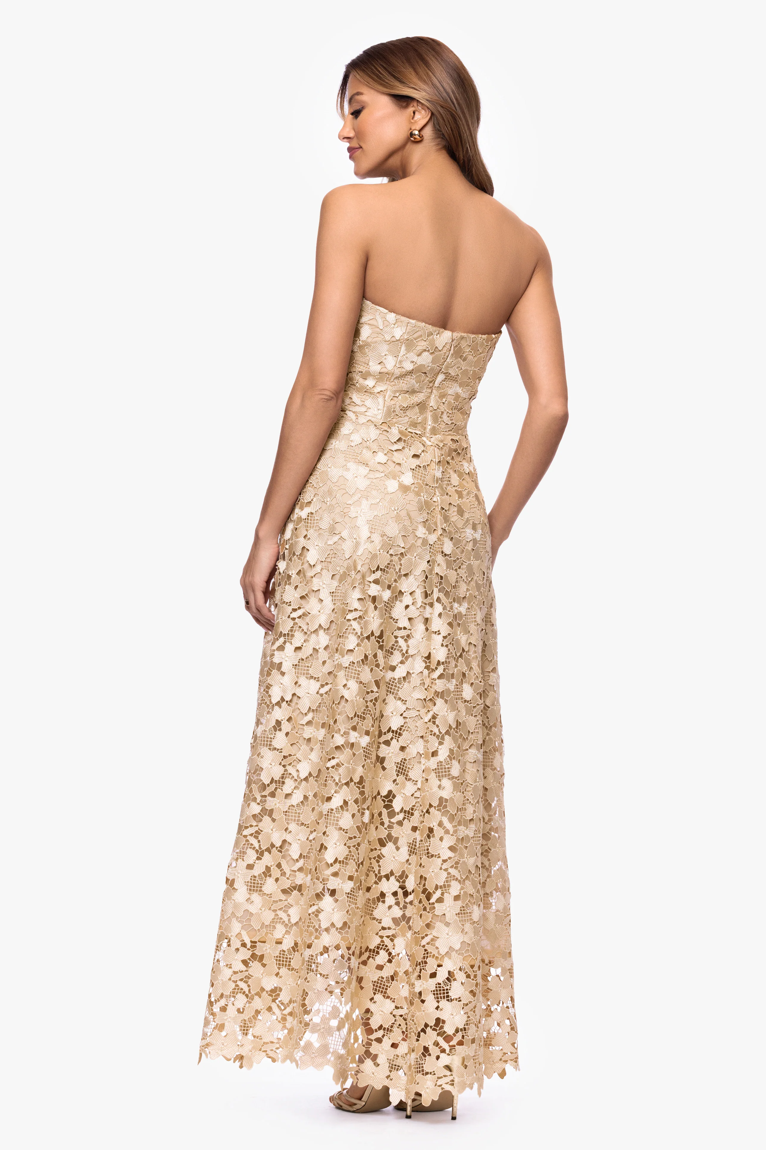 "Colby" Lace Strapless Gown - Image 4