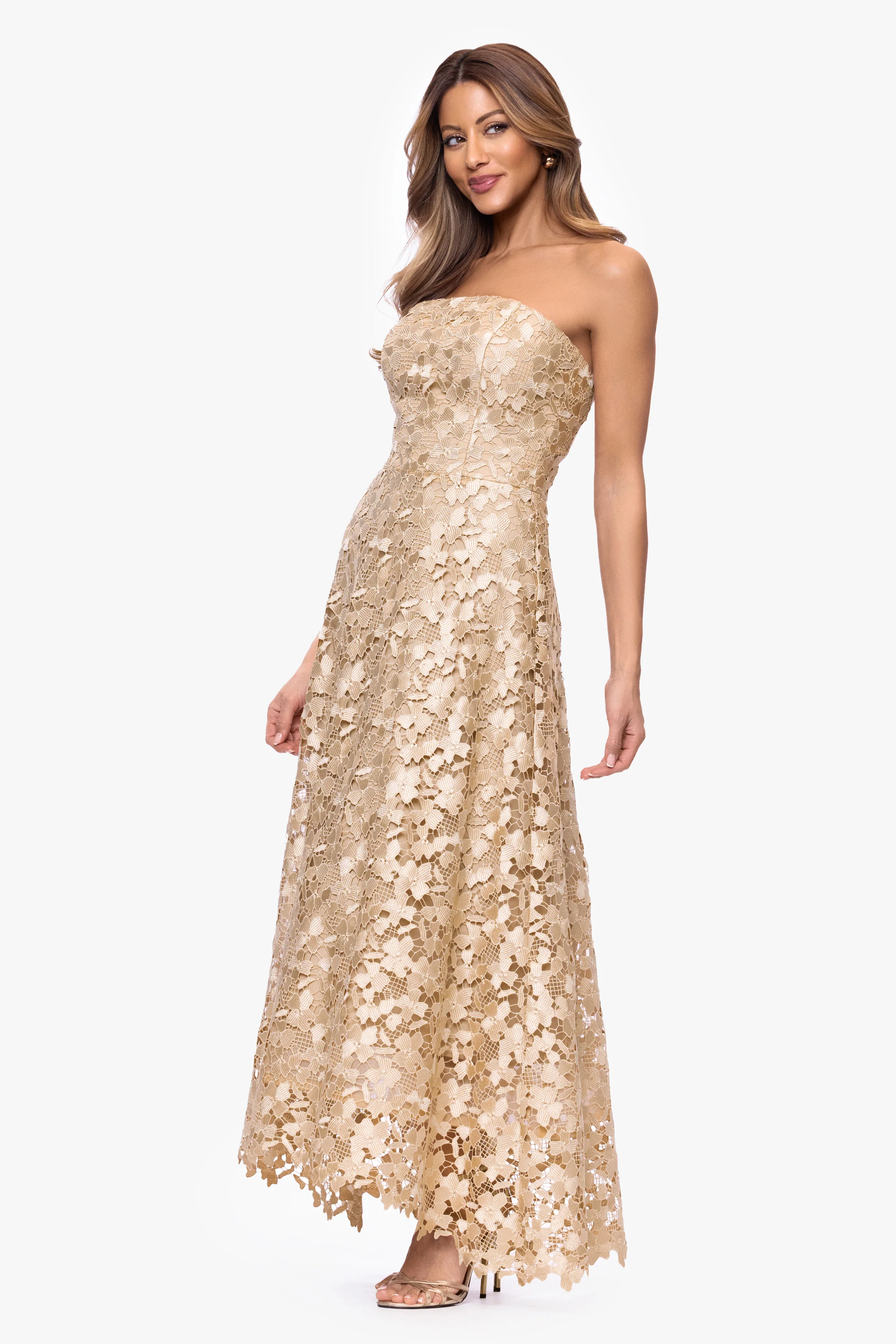 "Colby" Lace Strapless Gown - Image 5