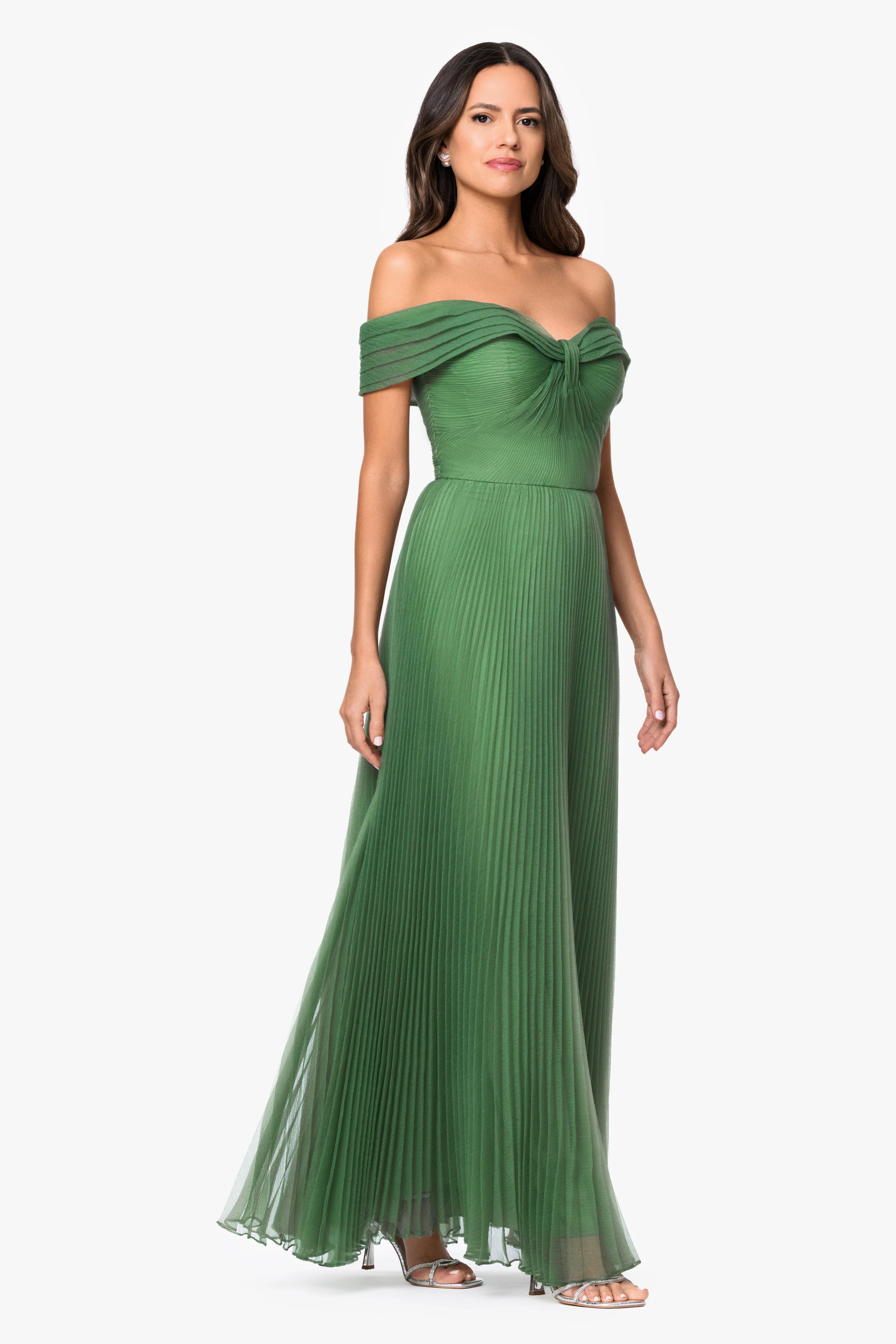 "Cora" Organza Pleated Off The Shoulder Dress - Image 5