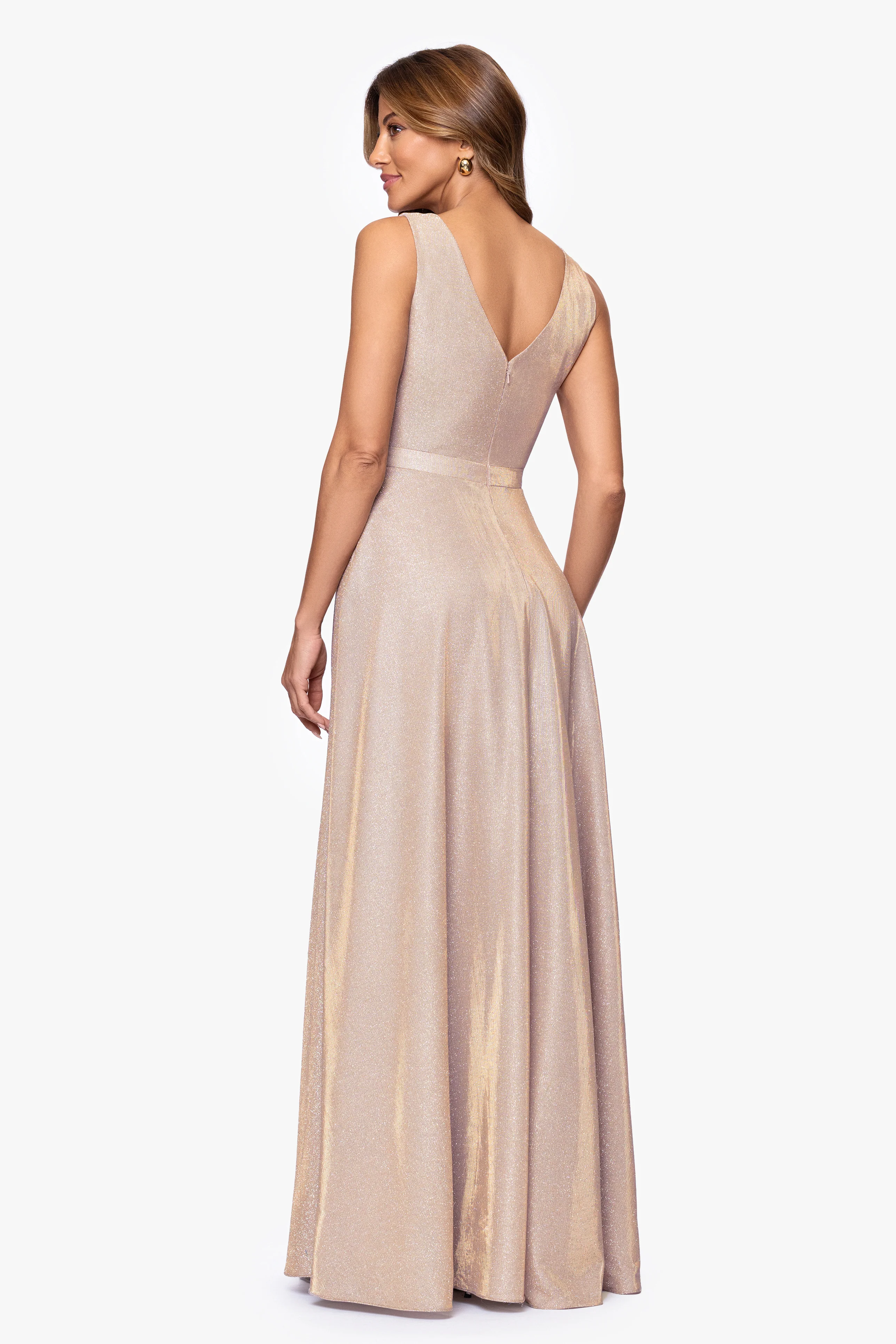 "Dawn" Galaxy Knit V-Neck Dress - Image 3