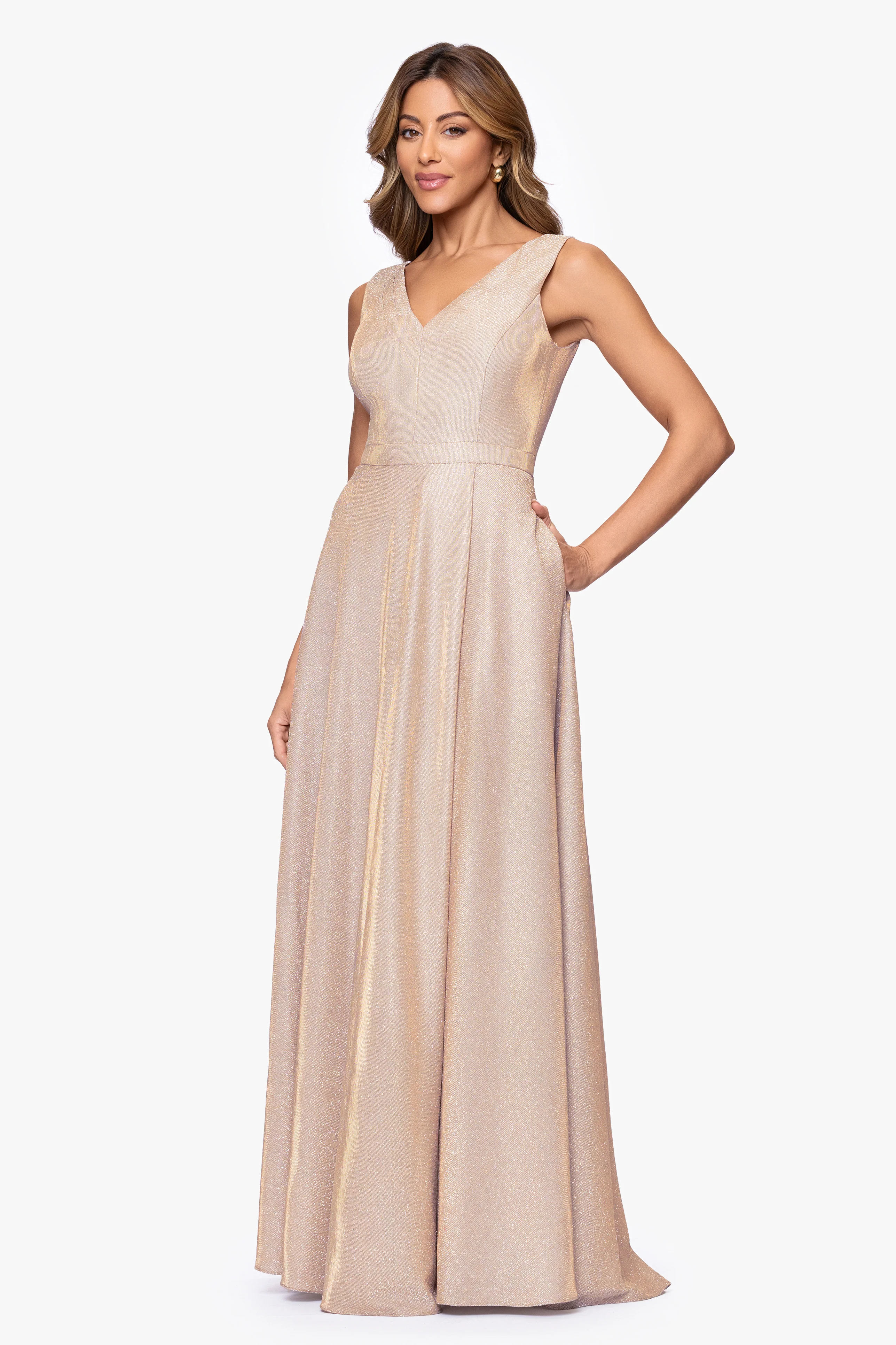 "Dawn" Galaxy Knit V-Neck Dress - Image 4