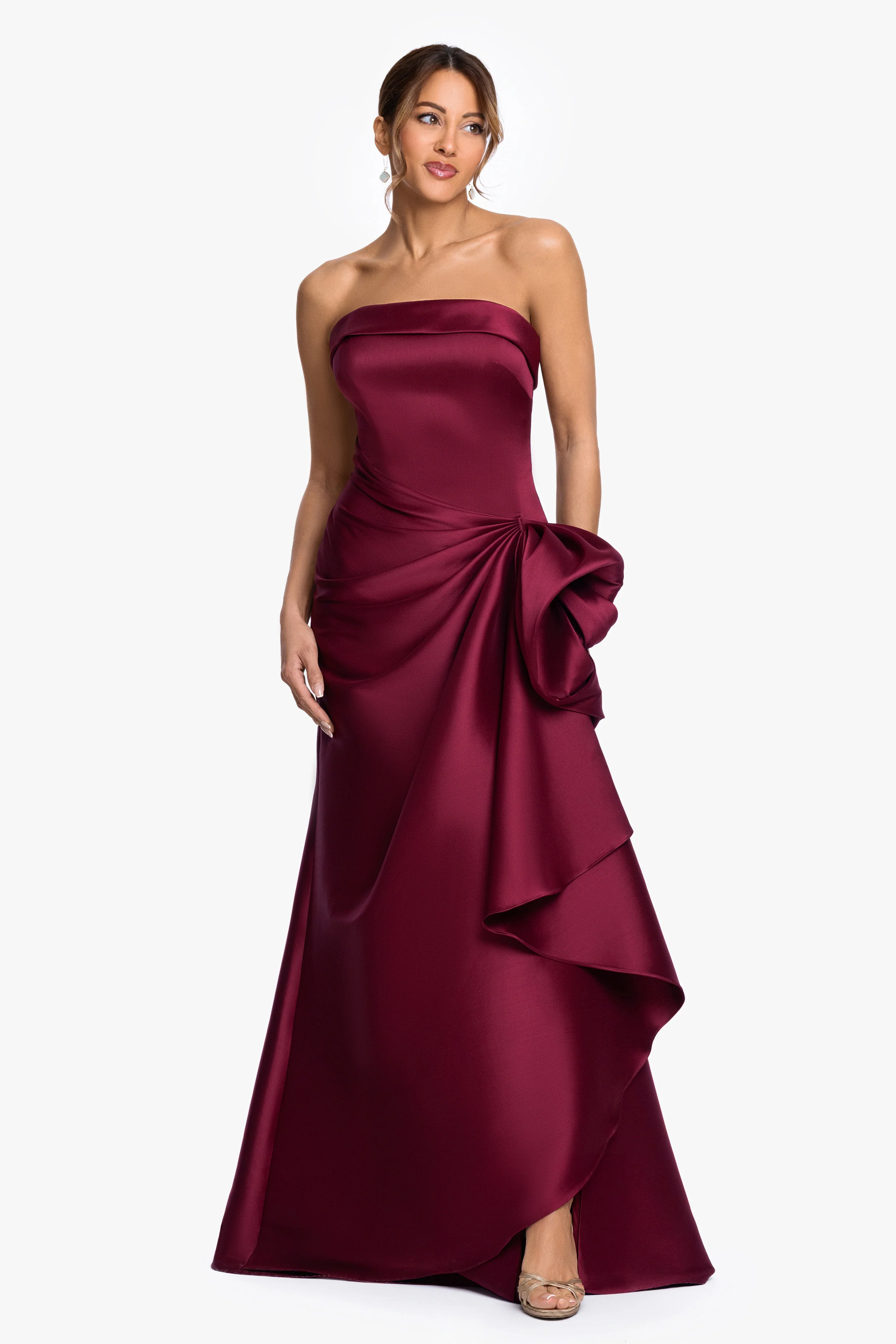 "Diana" Mikado Strapless Rouched Dress - Image 7