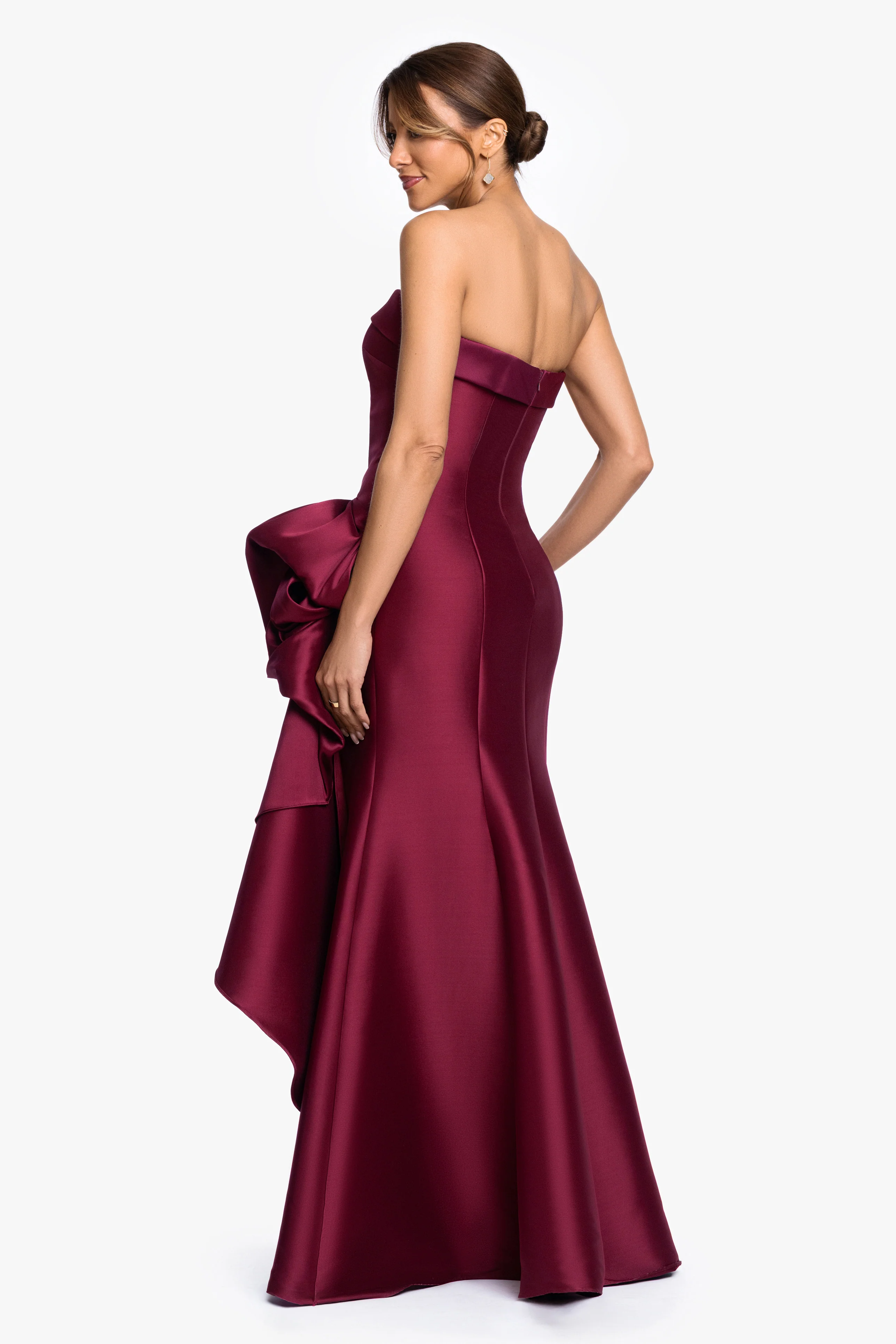"Diana" Mikado Strapless Rouched Dress - Image 9