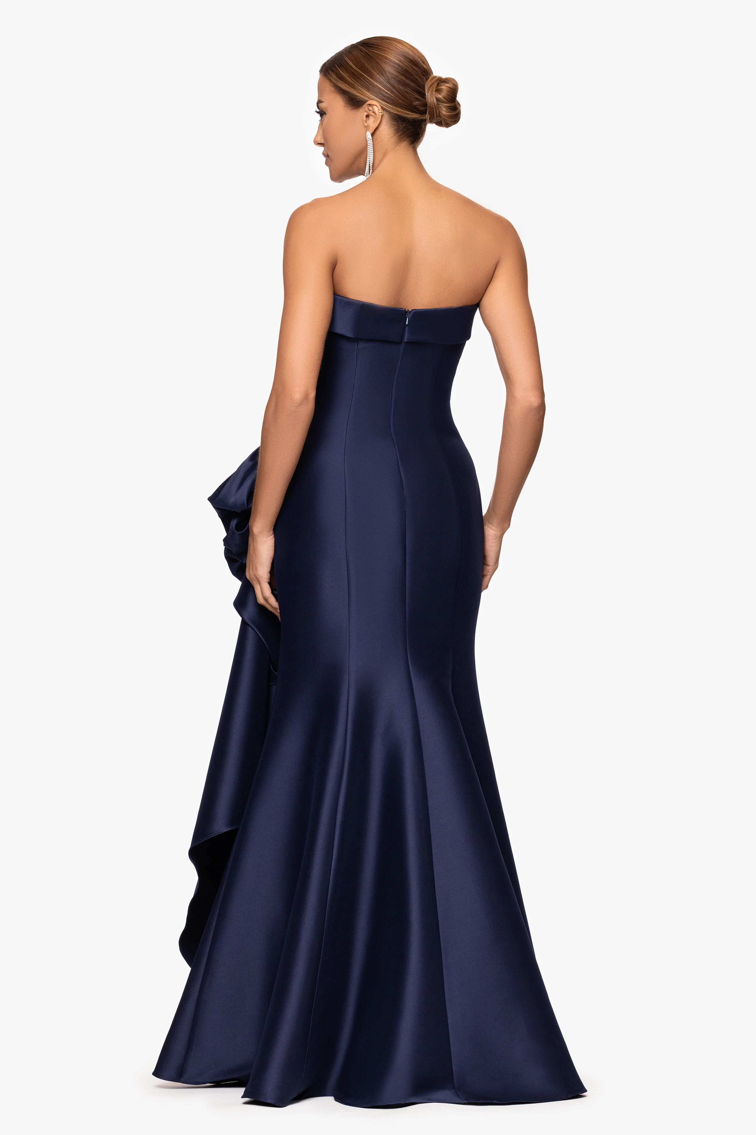 "Diana" Mikado Strapless Rouched Dress - Image 3