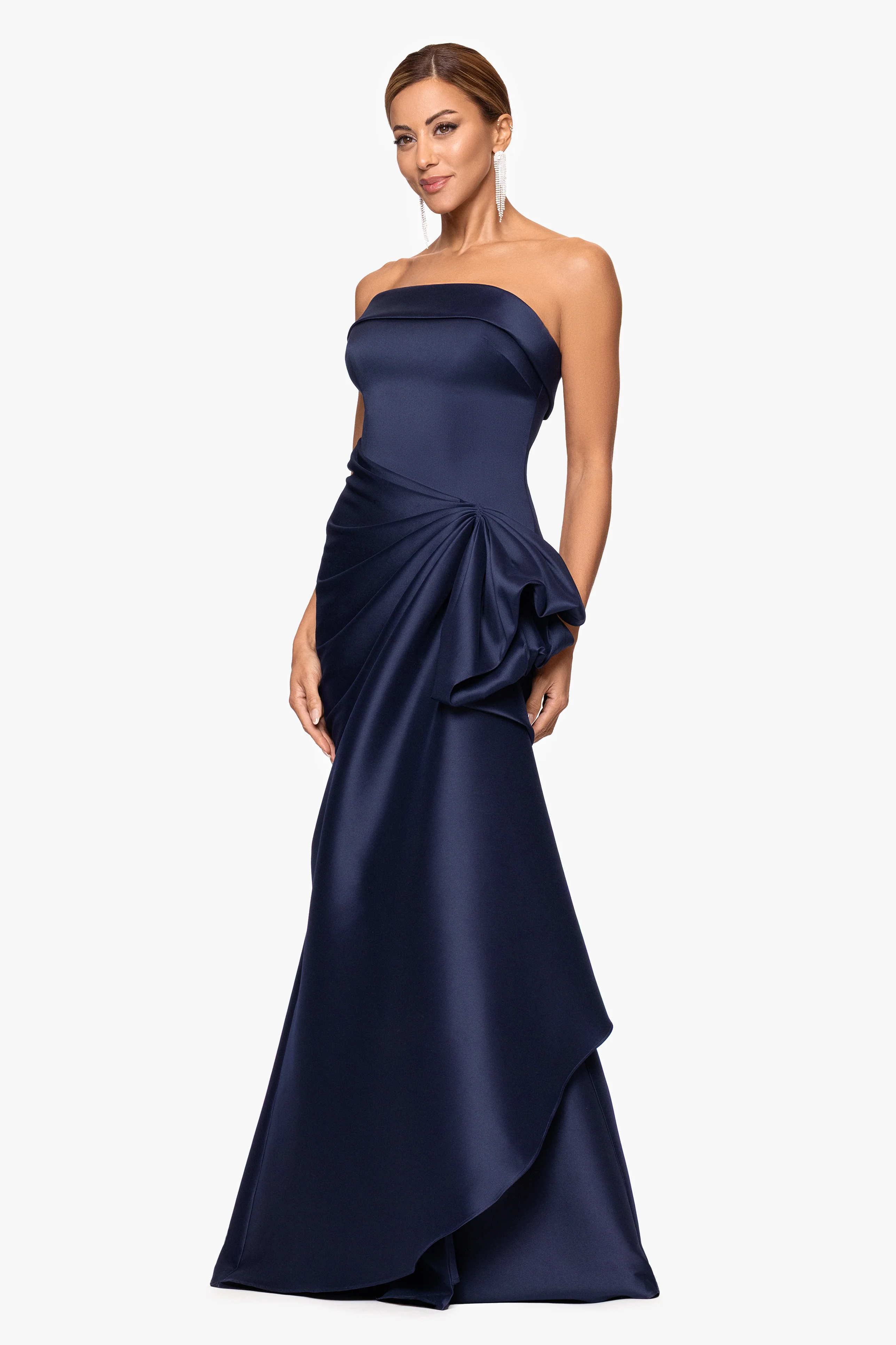 "Diana" Mikado Strapless Rouched Dress - Image 4