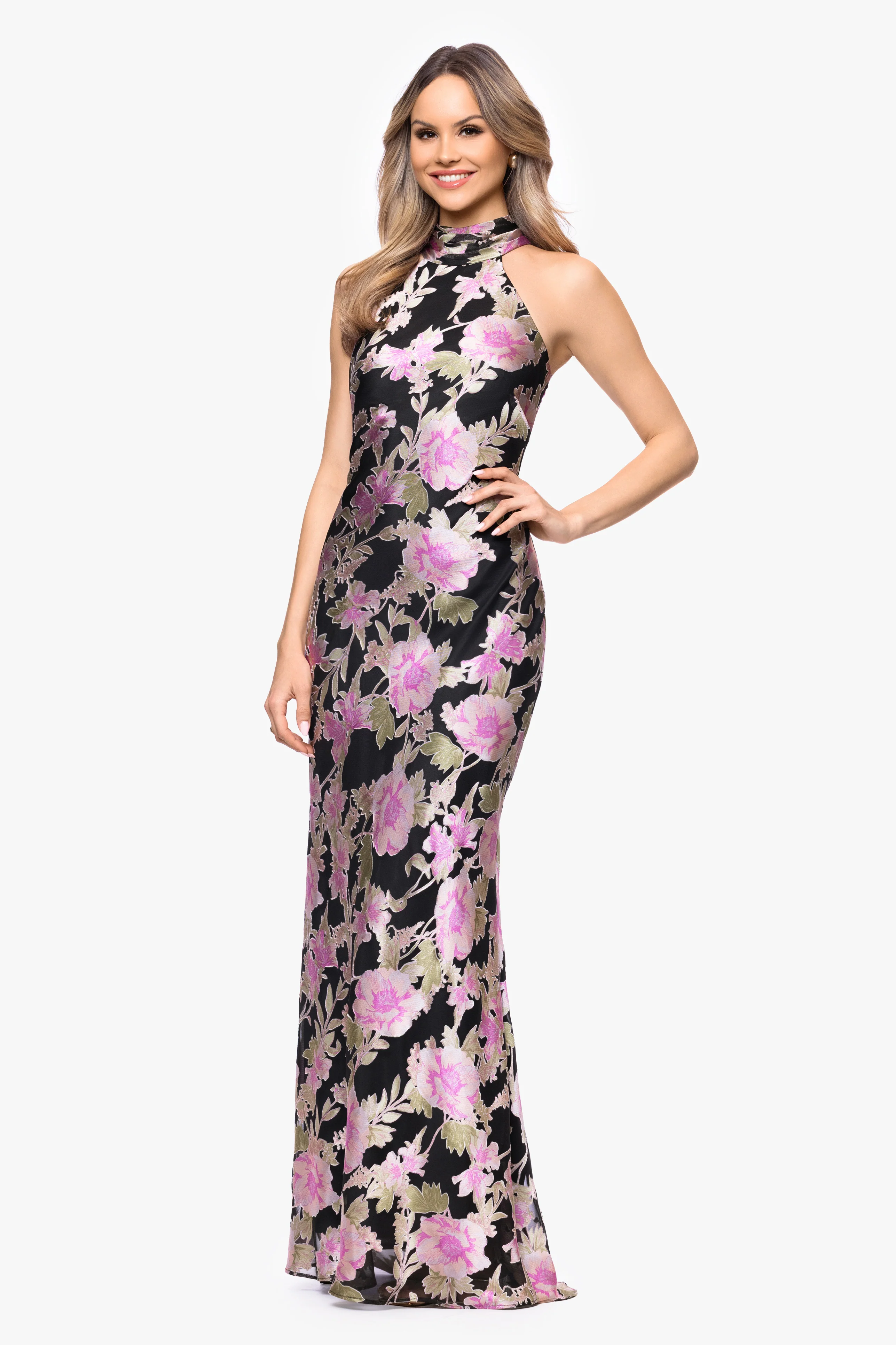 "Elliot" Burnout Chiffon Halter Tie Dress - Image 4
