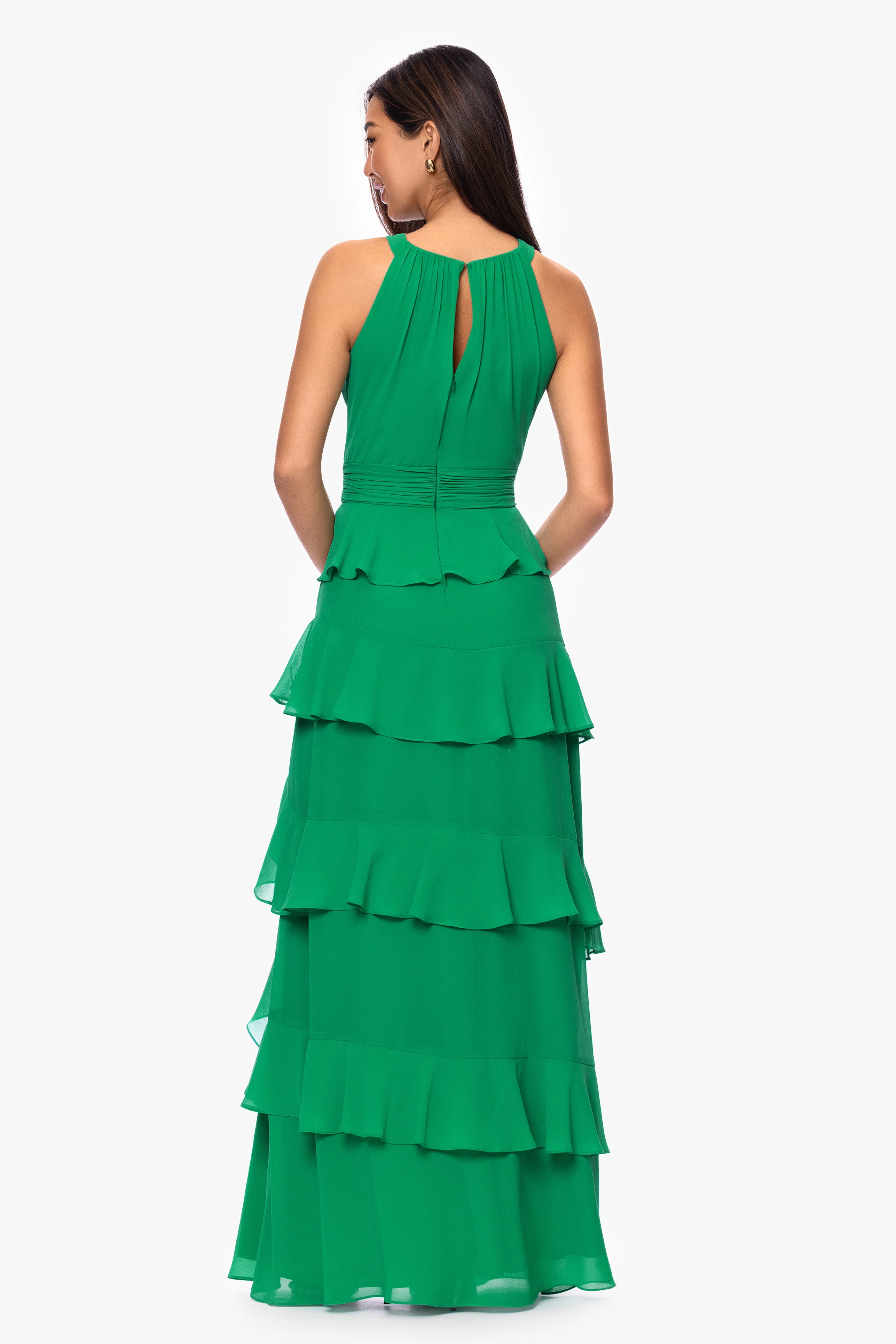 "Emmy" Chiffon Tiered Keyhole Dress - Image 3