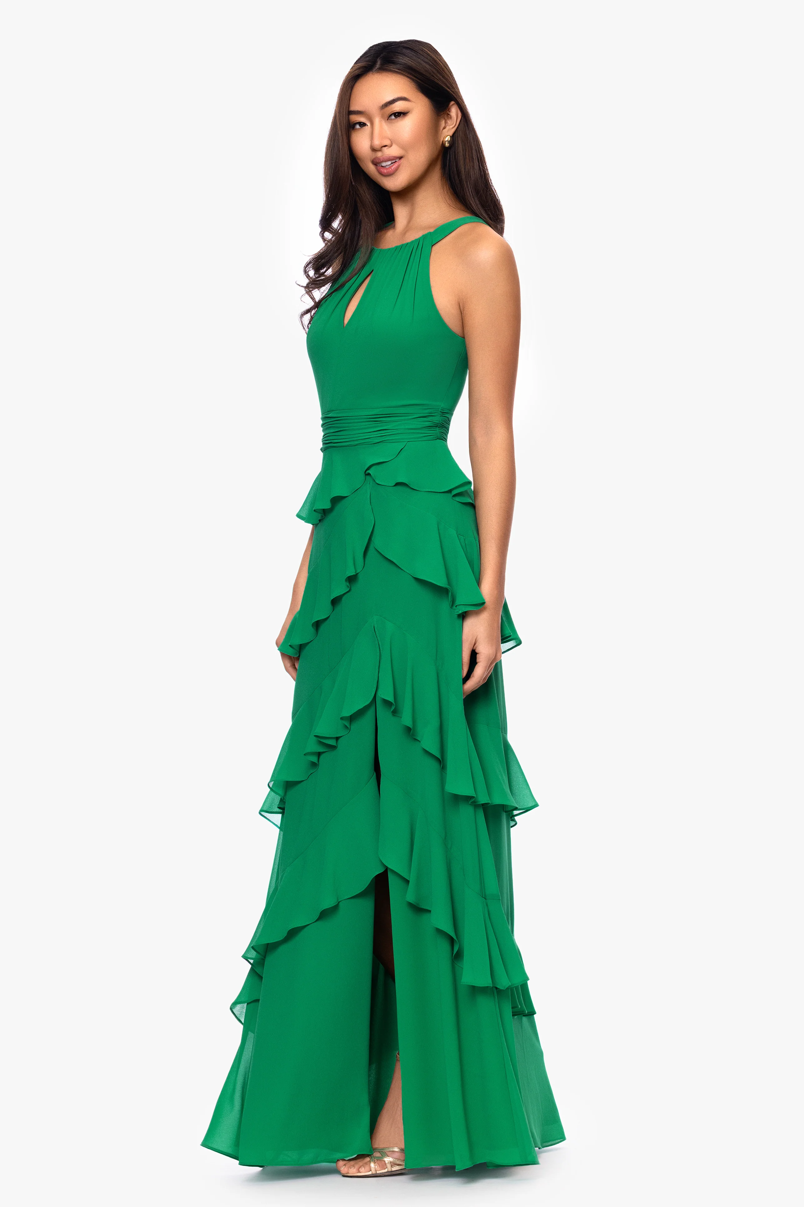 "Emmy" Chiffon Tiered Keyhole Dress - Image 4