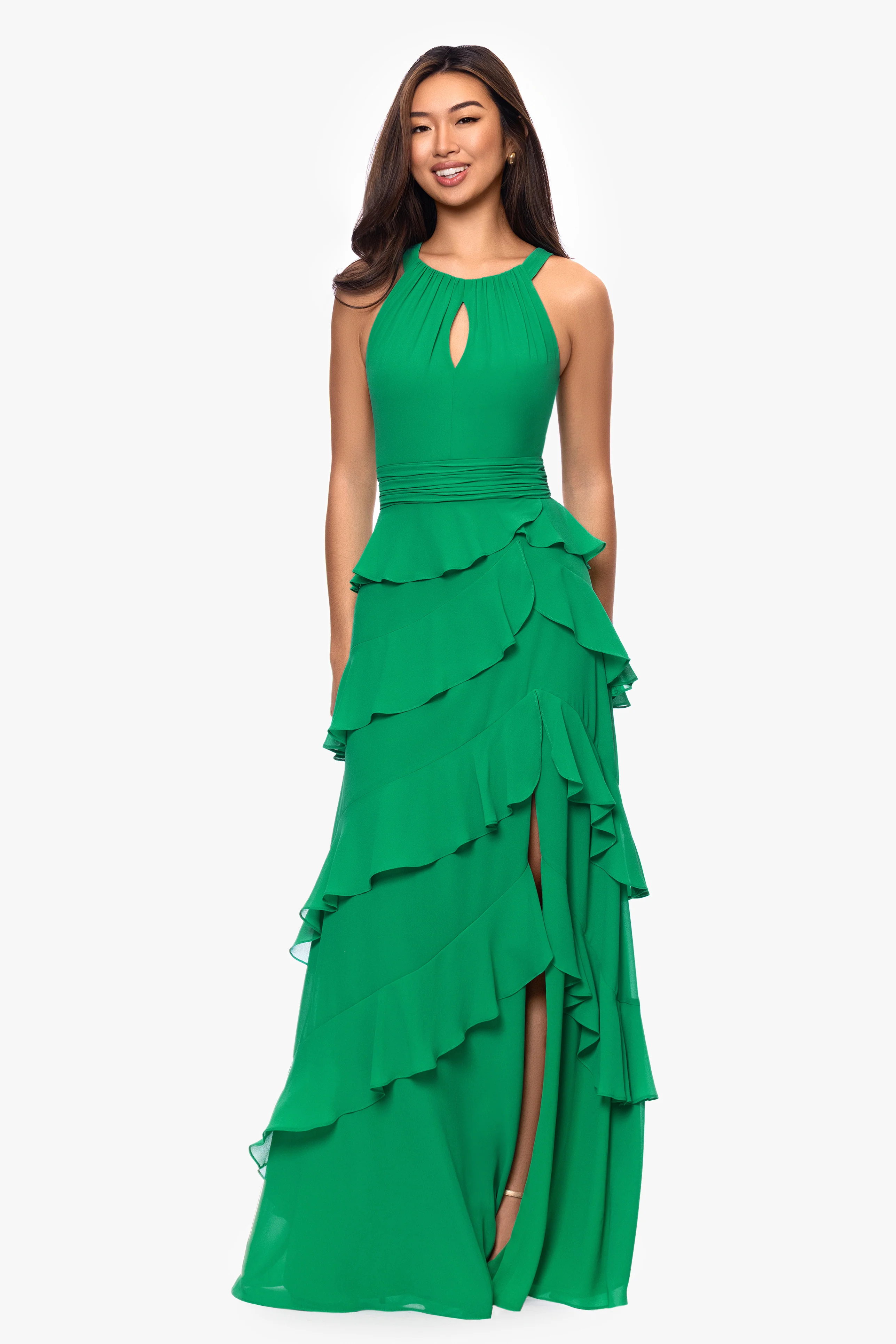 "Emmy" Chiffon Tiered Keyhole Dress - Image 5