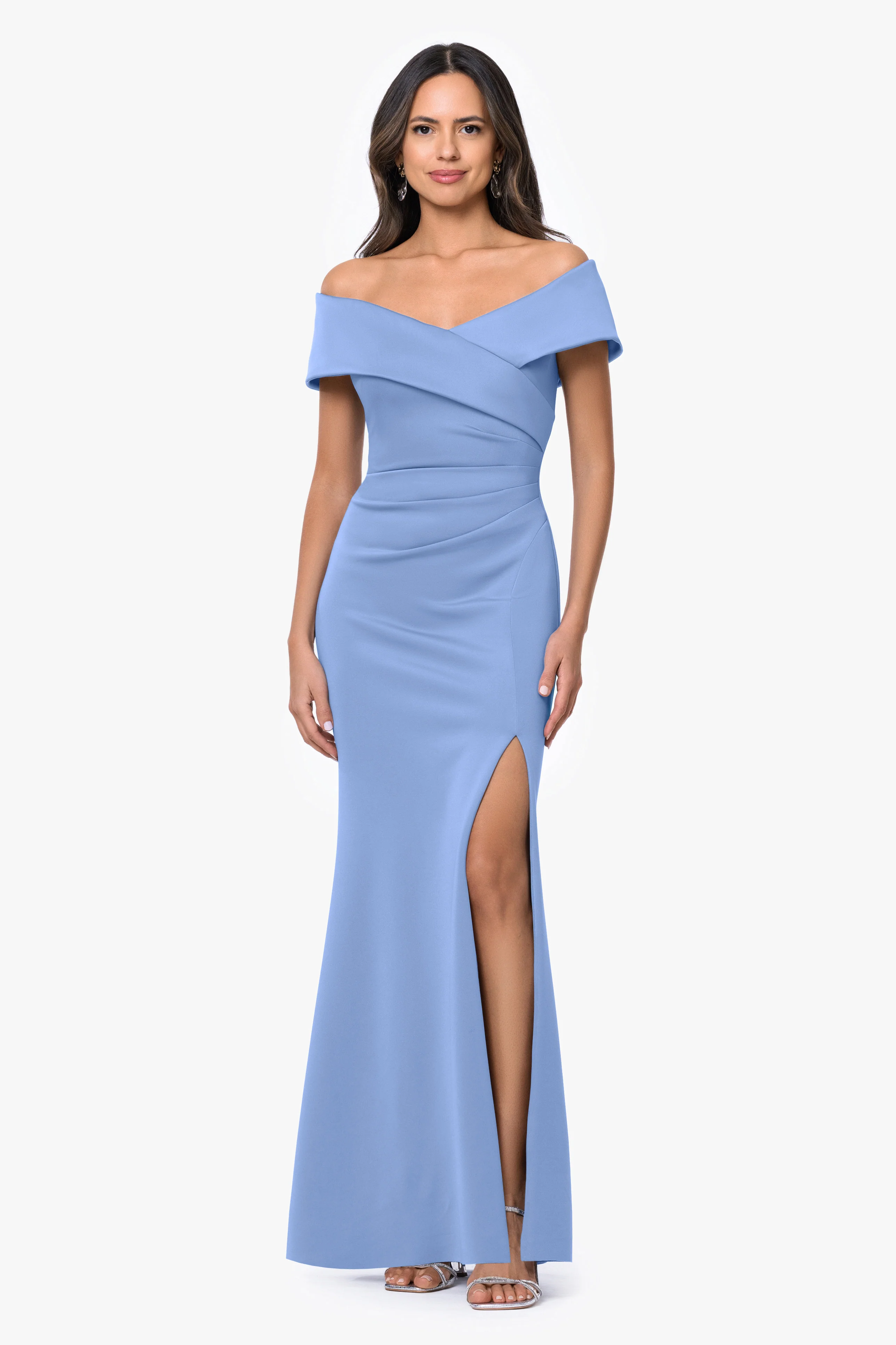 "Faye" Techno Scuba Pleated Dress - Image 13
