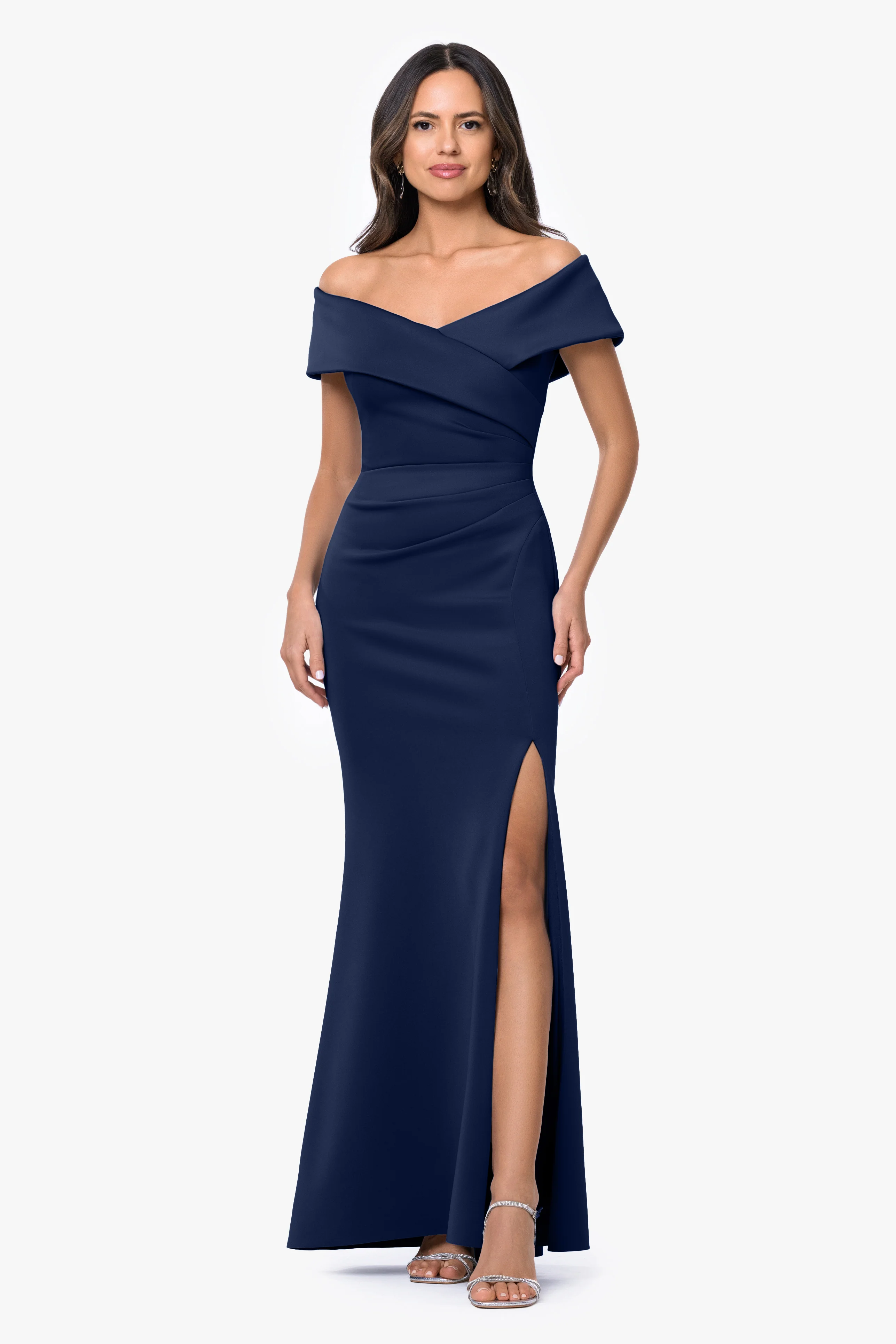 "Faye" Techno Scuba Pleated Dress - Image 5
