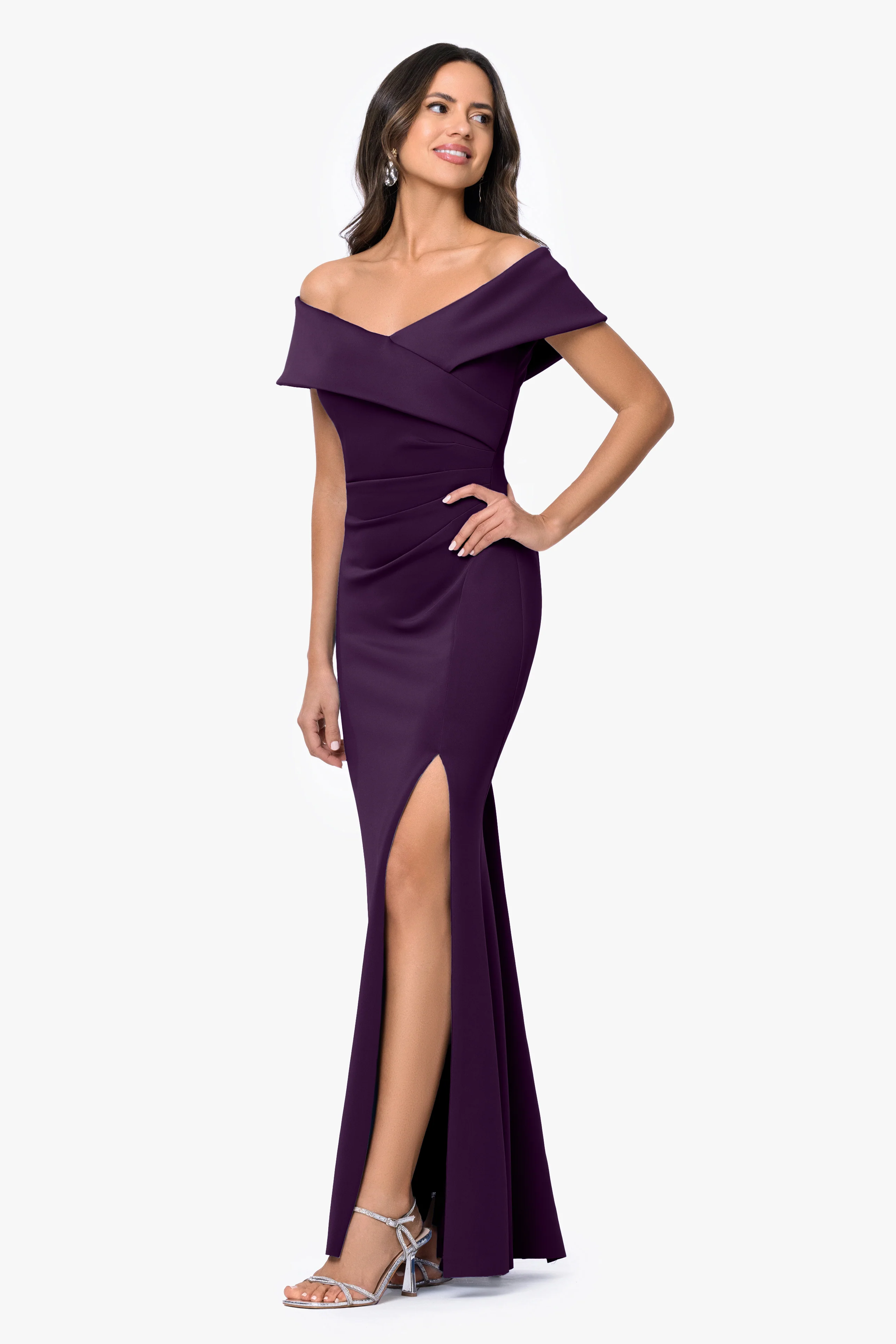 "Faye" Techno Scuba Pleated Dress - Image 10