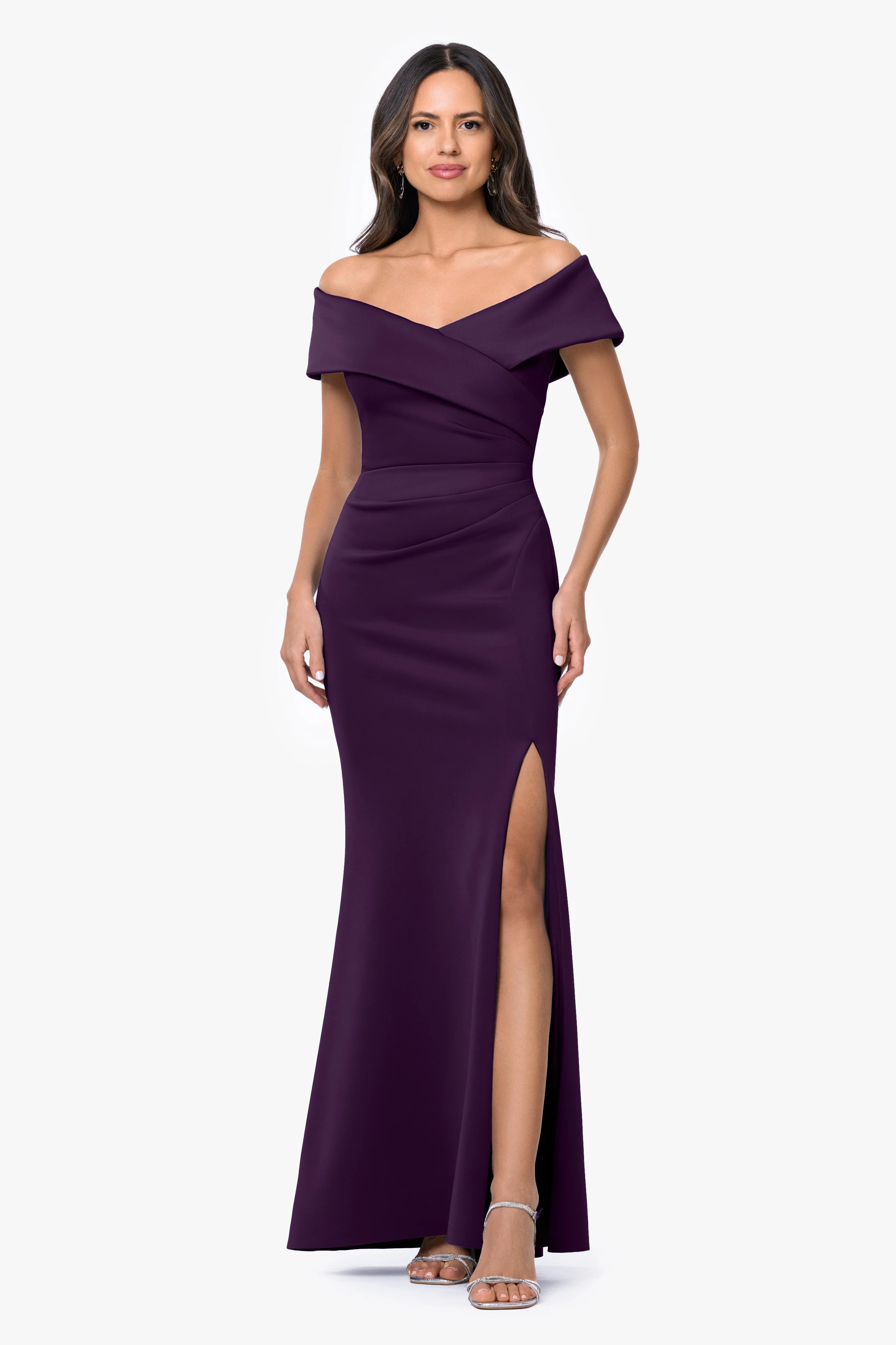 "Faye" Techno Scuba Pleated Dress - Image 11