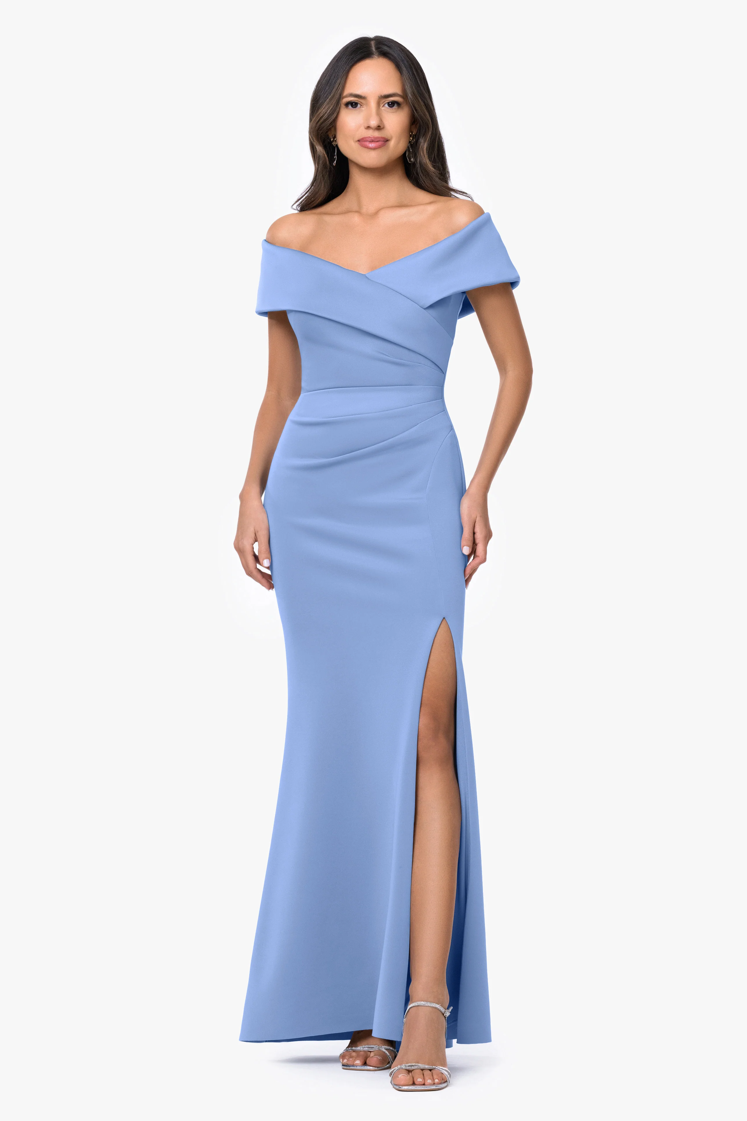 "Faye" Techno Scuba Pleated Dress - Image 17
