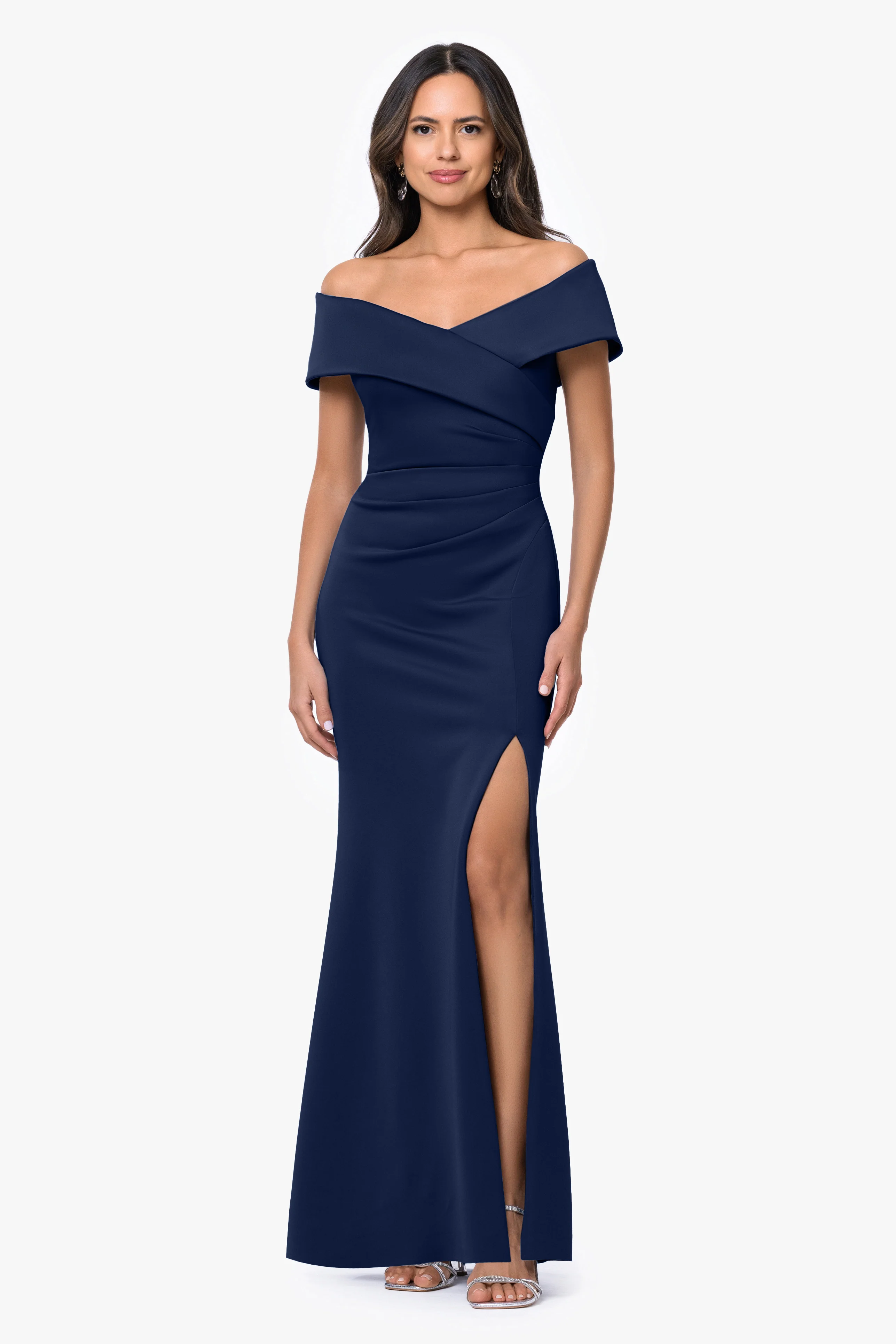 "Faye" Techno Scuba Pleated Dress