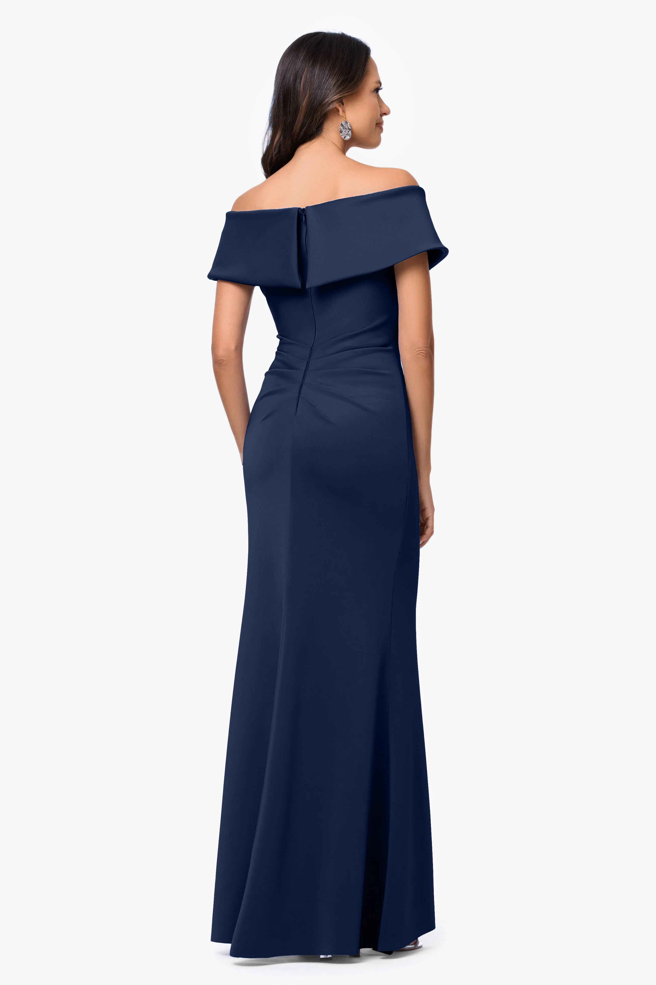 "Faye" Techno Scuba Pleated Dress - Image 3