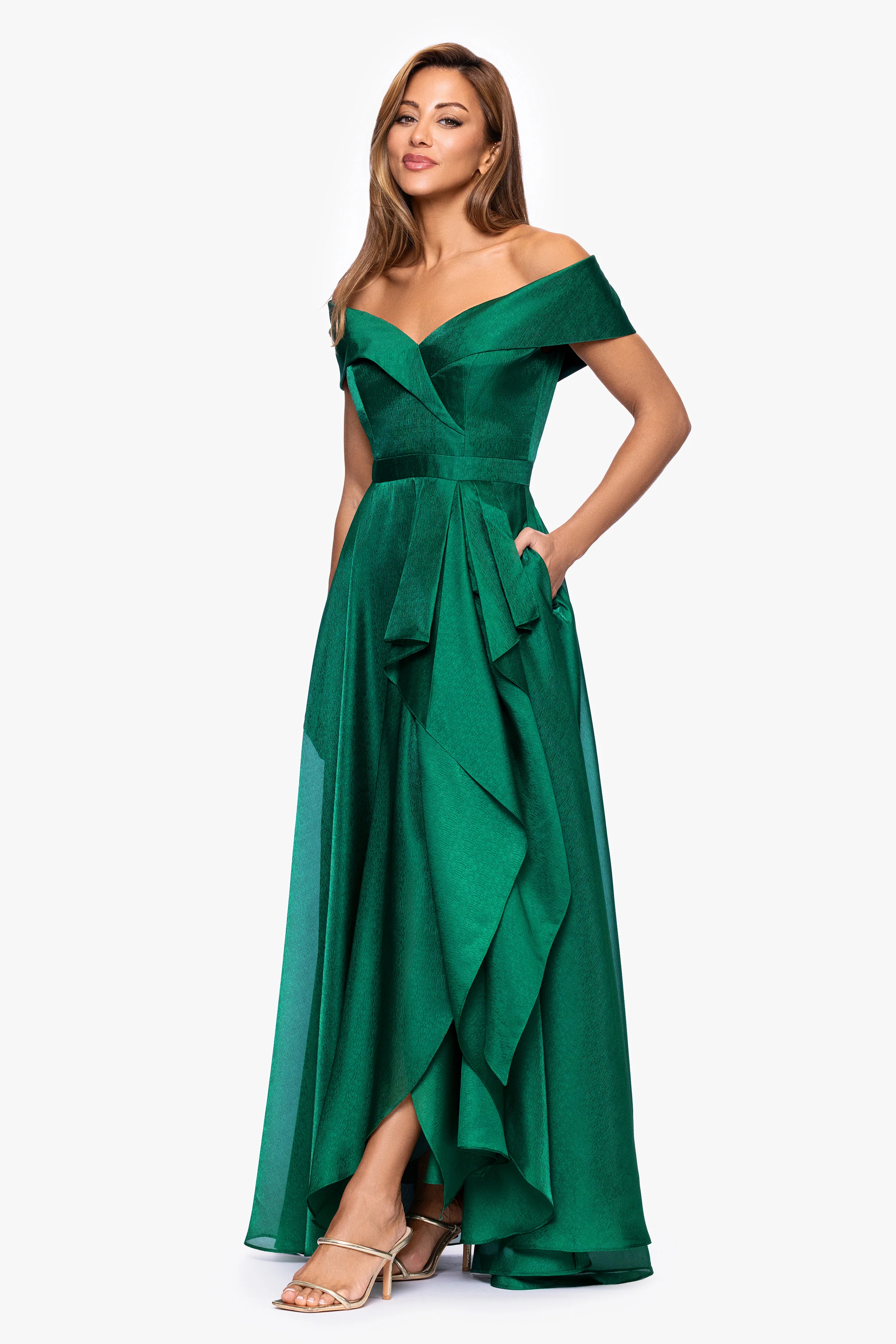 "Gina" Organza Off the Shoulder Ruffle Dress - Image 4