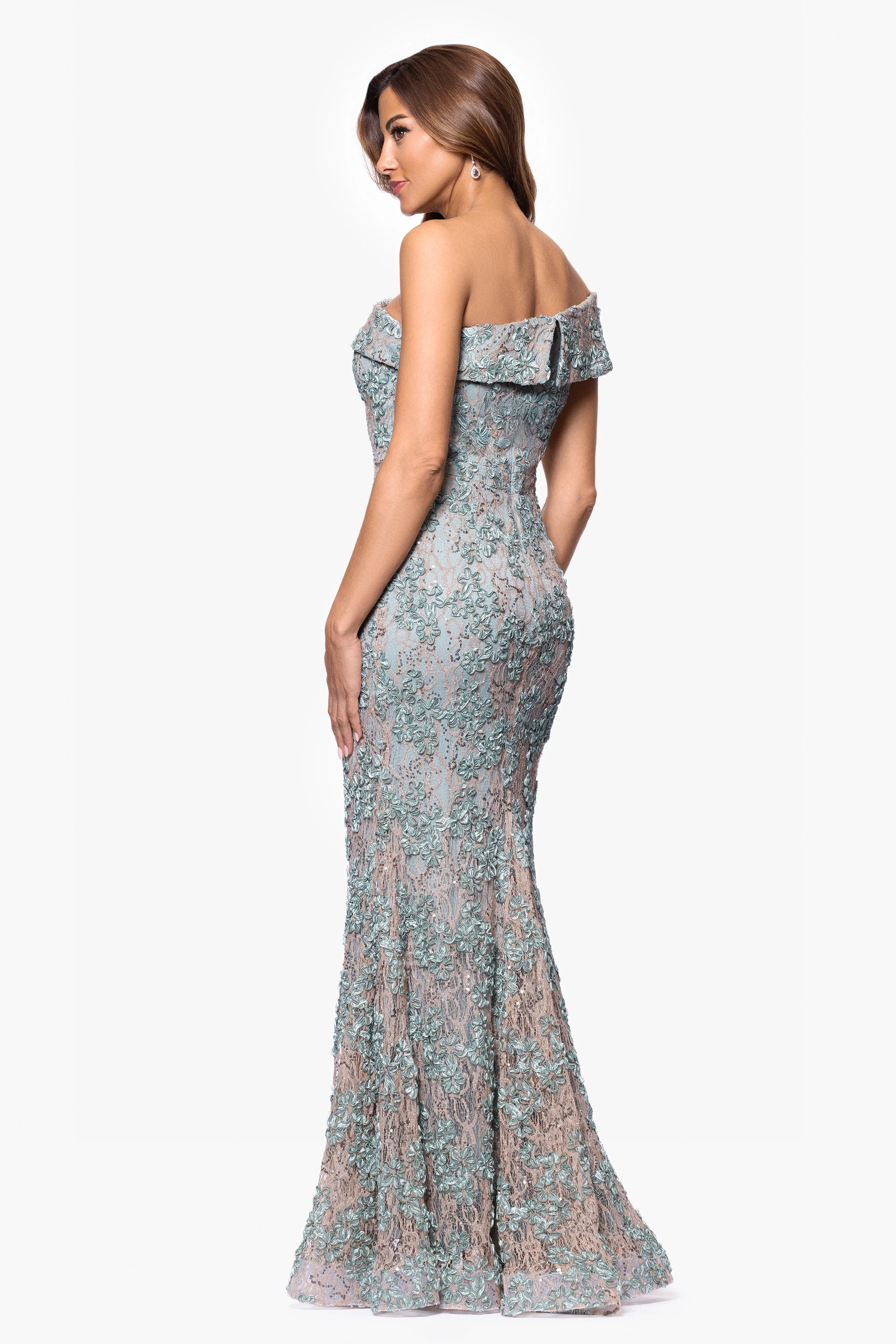 "Ginny" Soutache Lace Off the Shoulder Dress - Image 4