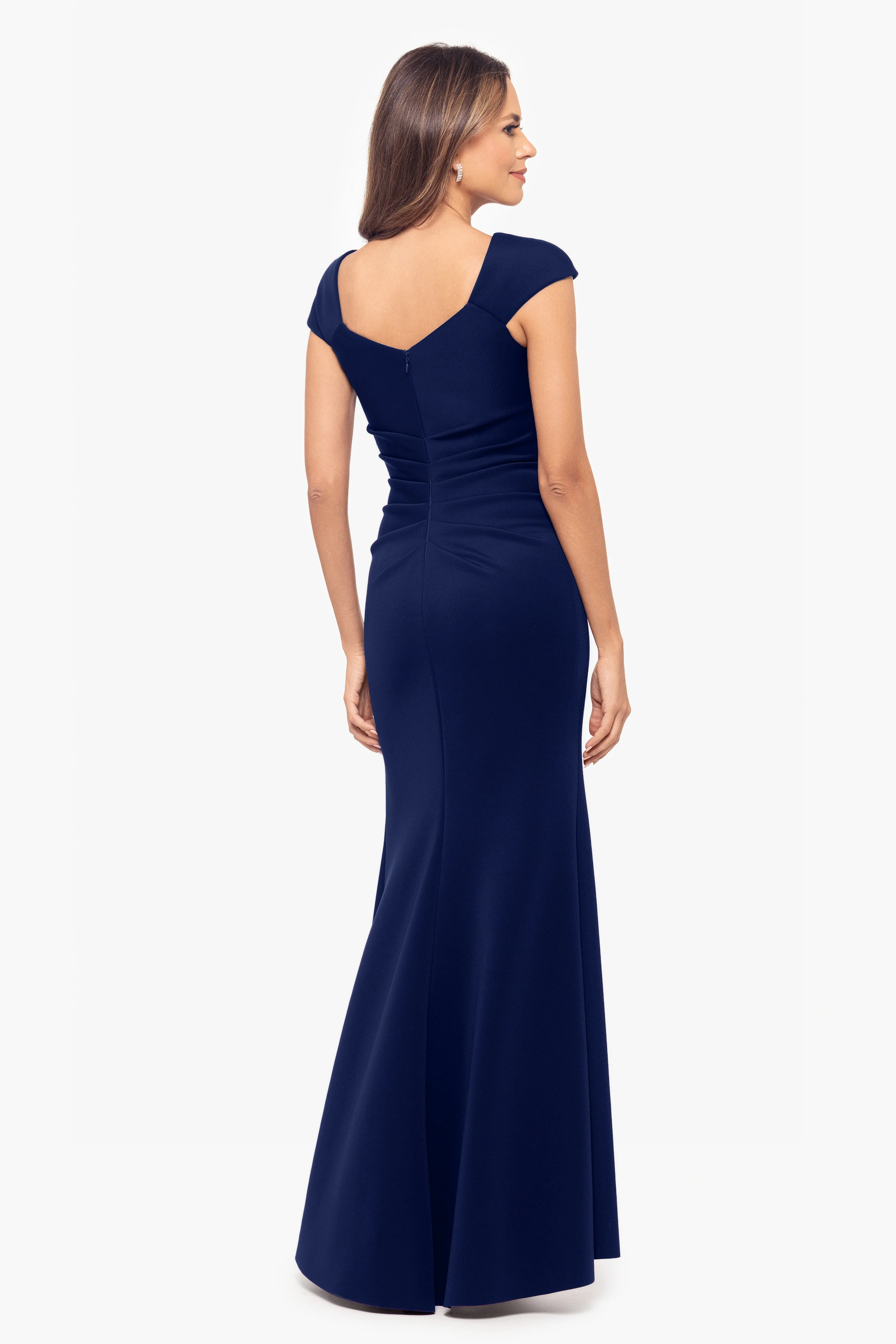"Lenore" Techno Scuba Asymmetrical Neckline Dress - Image 13