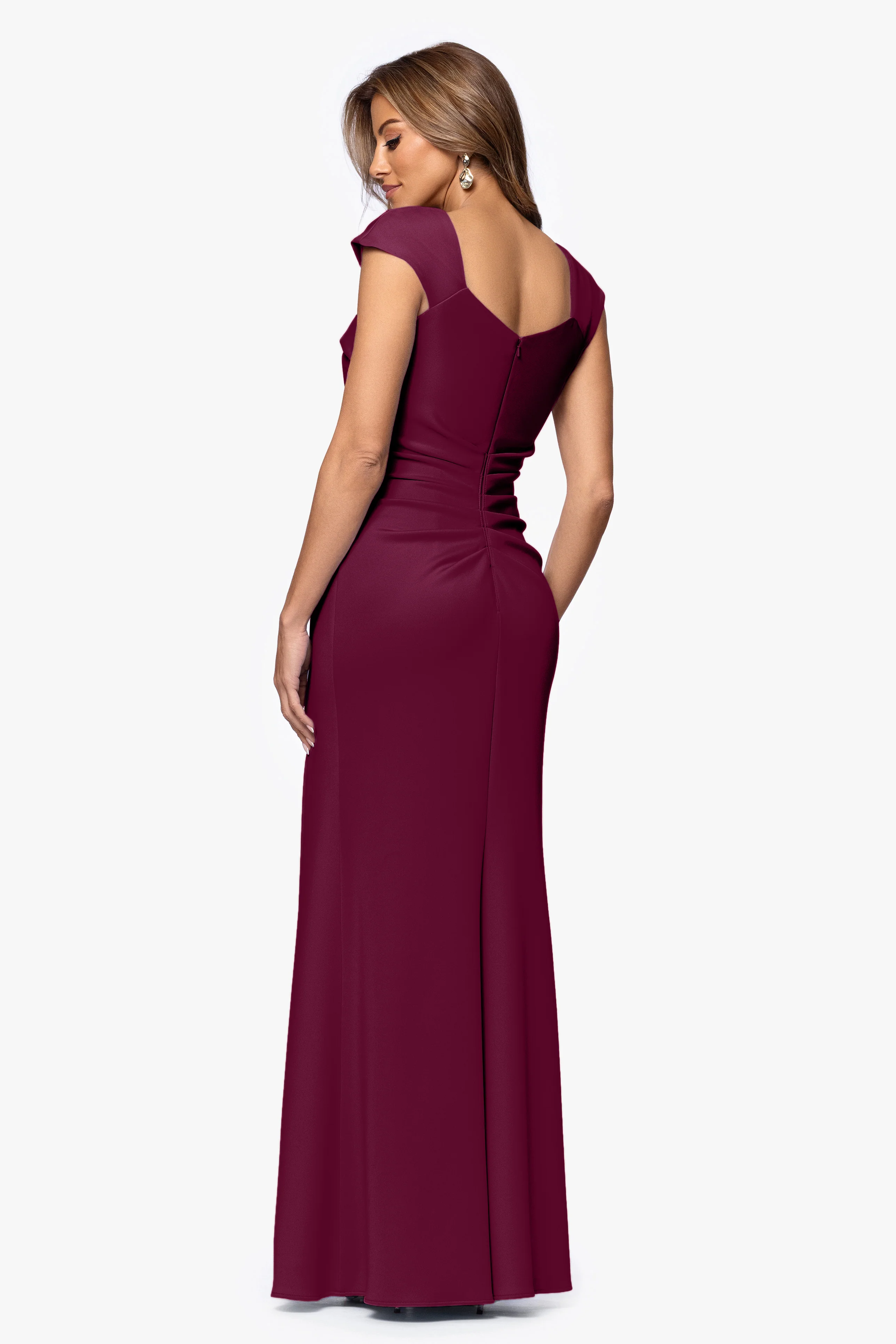 "Lenore" Techno Scuba Asymmetrical Neckline Dress - Image 28