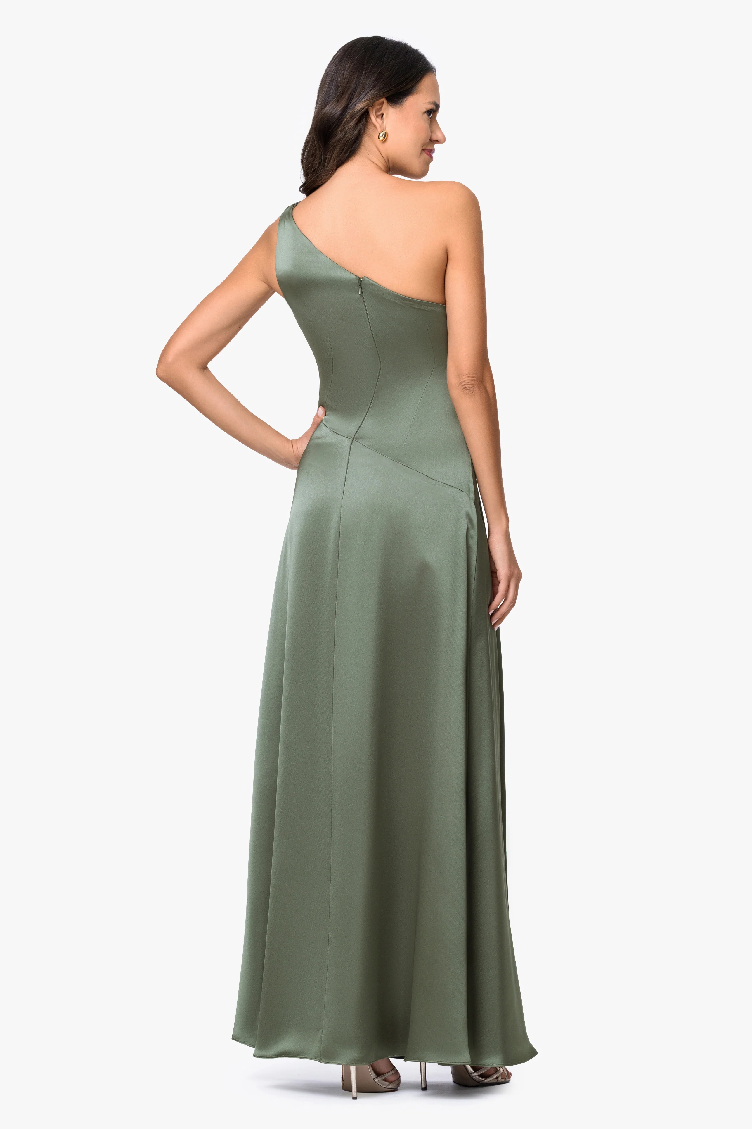 "Leona" Satin Twist Waist Dress - Image 3