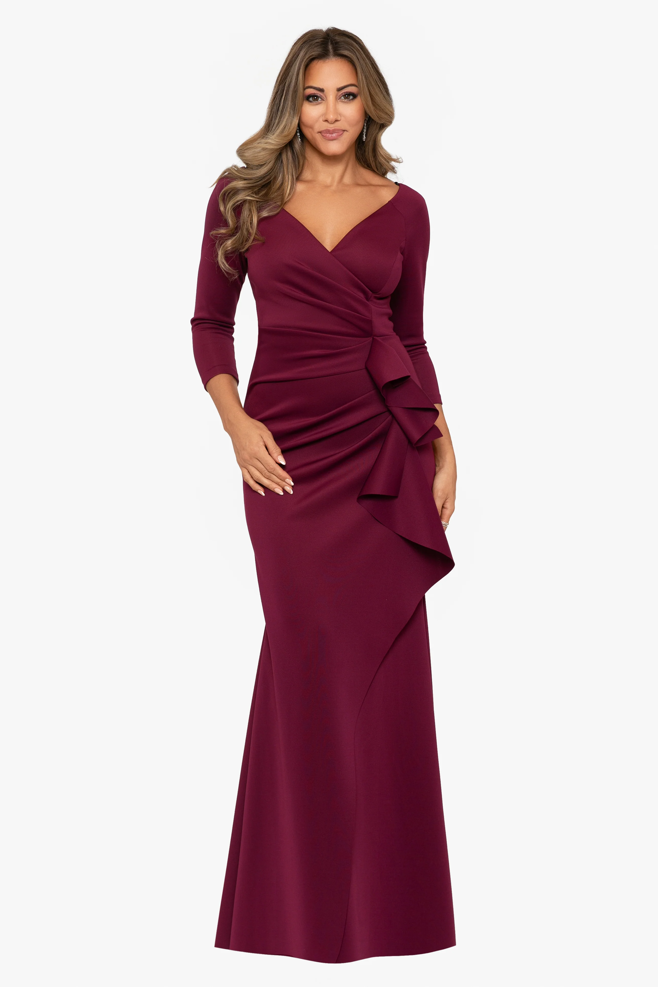 "Lexi" Scuba Crepe Long Sleeve Dress - Image 12