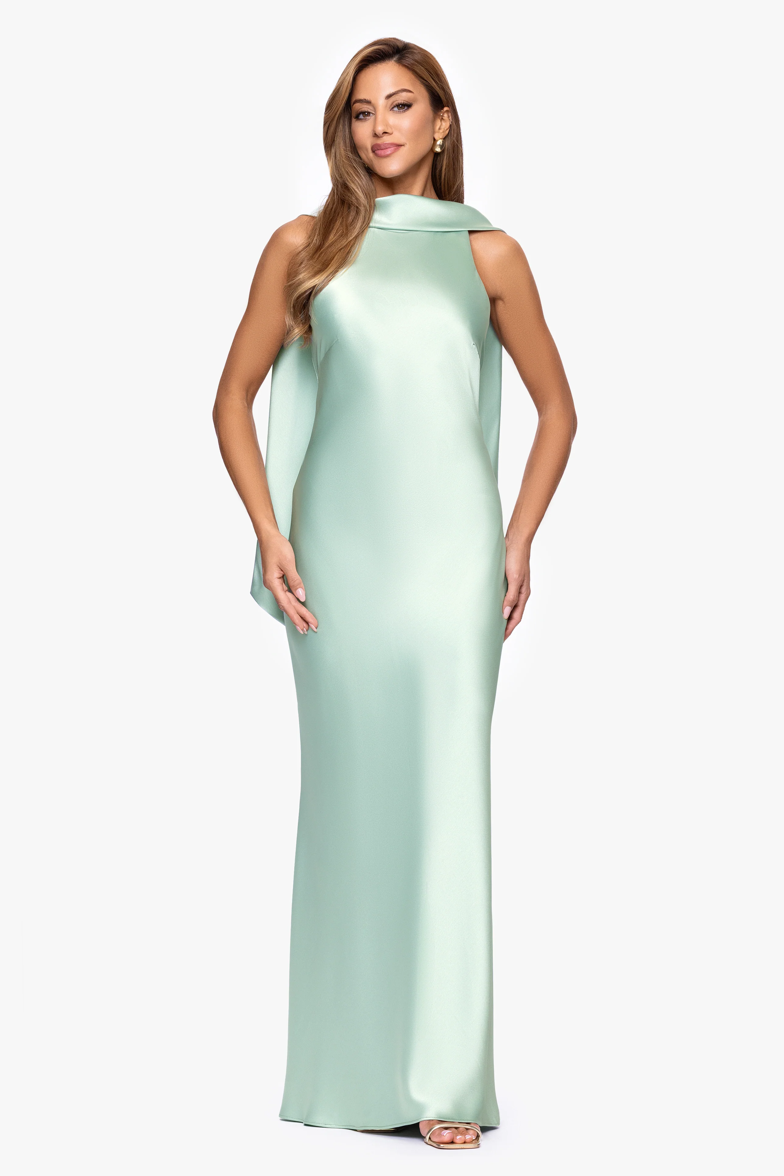 "Mackenzie" Satin Back Sash Dress - Image 5