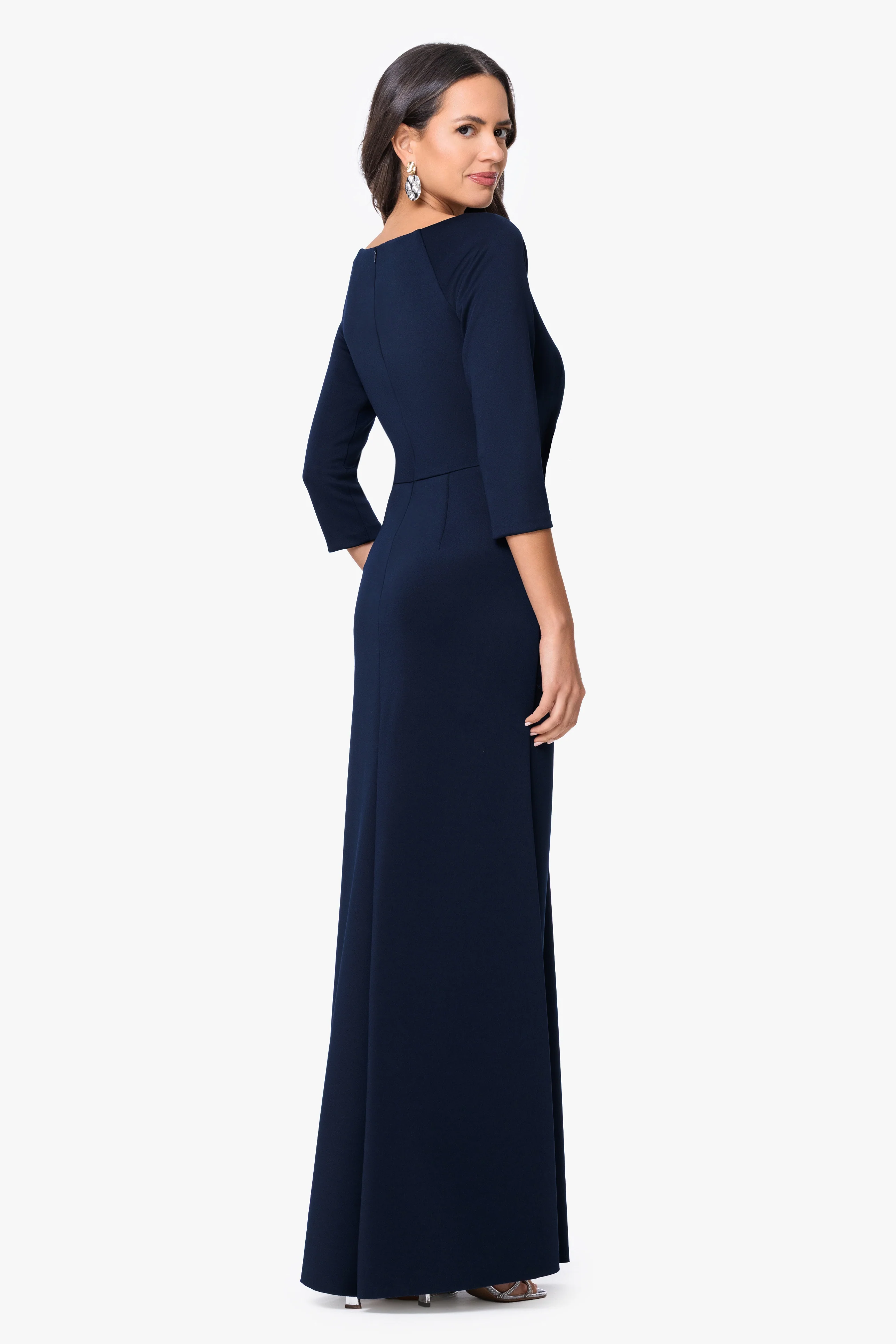 "Mindy" Techno Scuba Long Sleeve Dress - Image 3