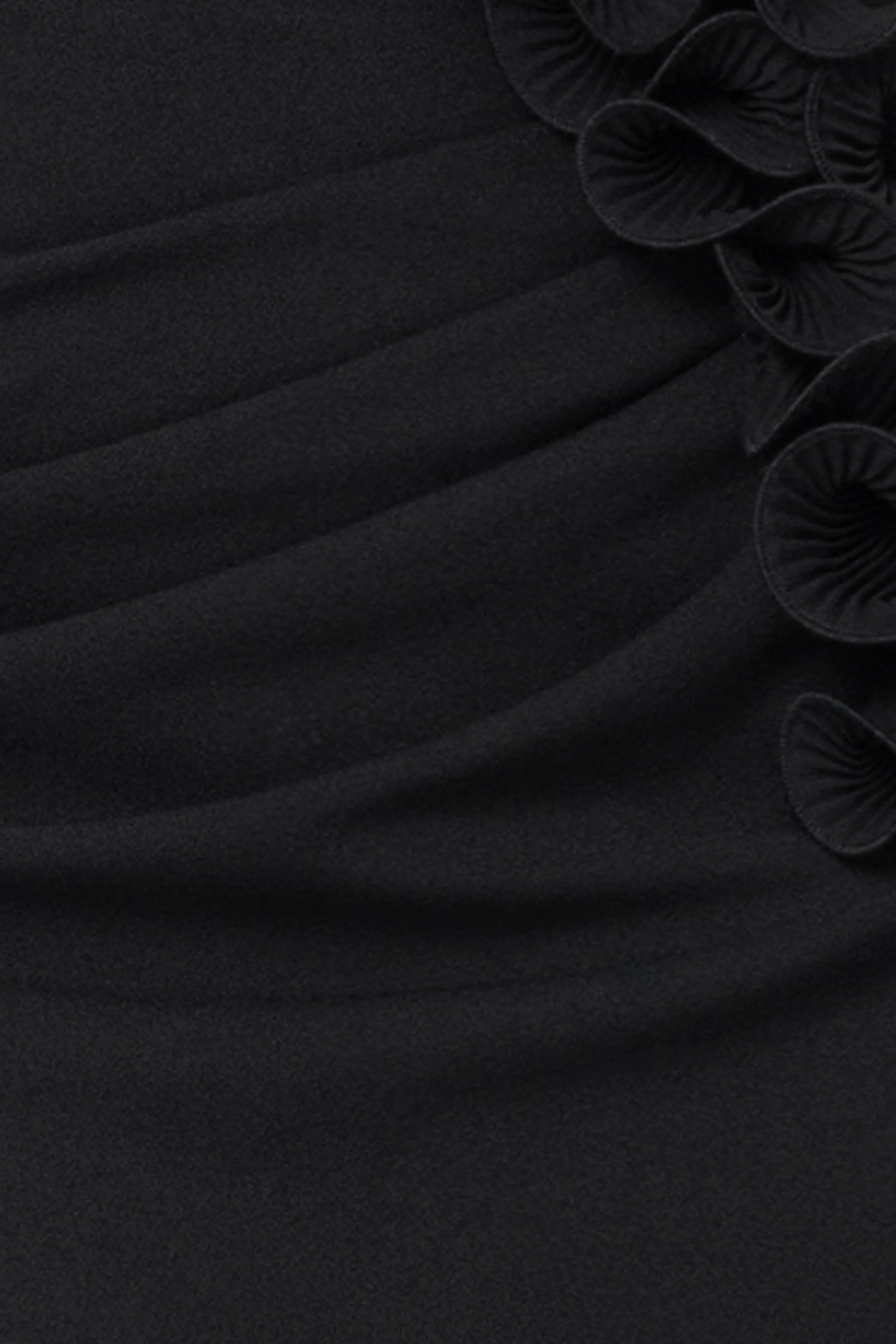 "Myla" Scuba Crepe With Chiffon Ruffle Short Dress - Image 5