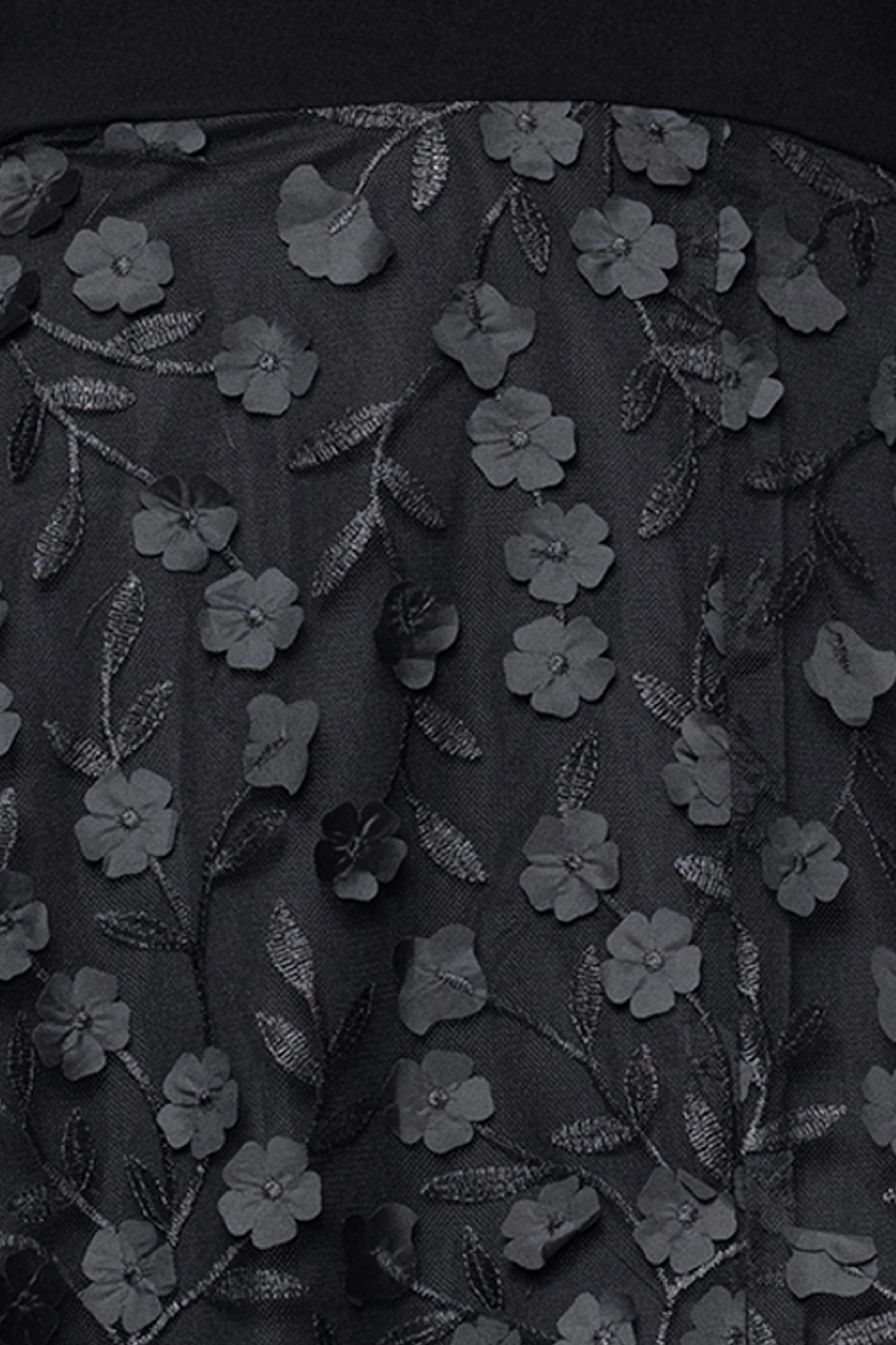 Petite "Aurora" V - Neck Long Sleeve Raised Flower Slit Dress - Image 5