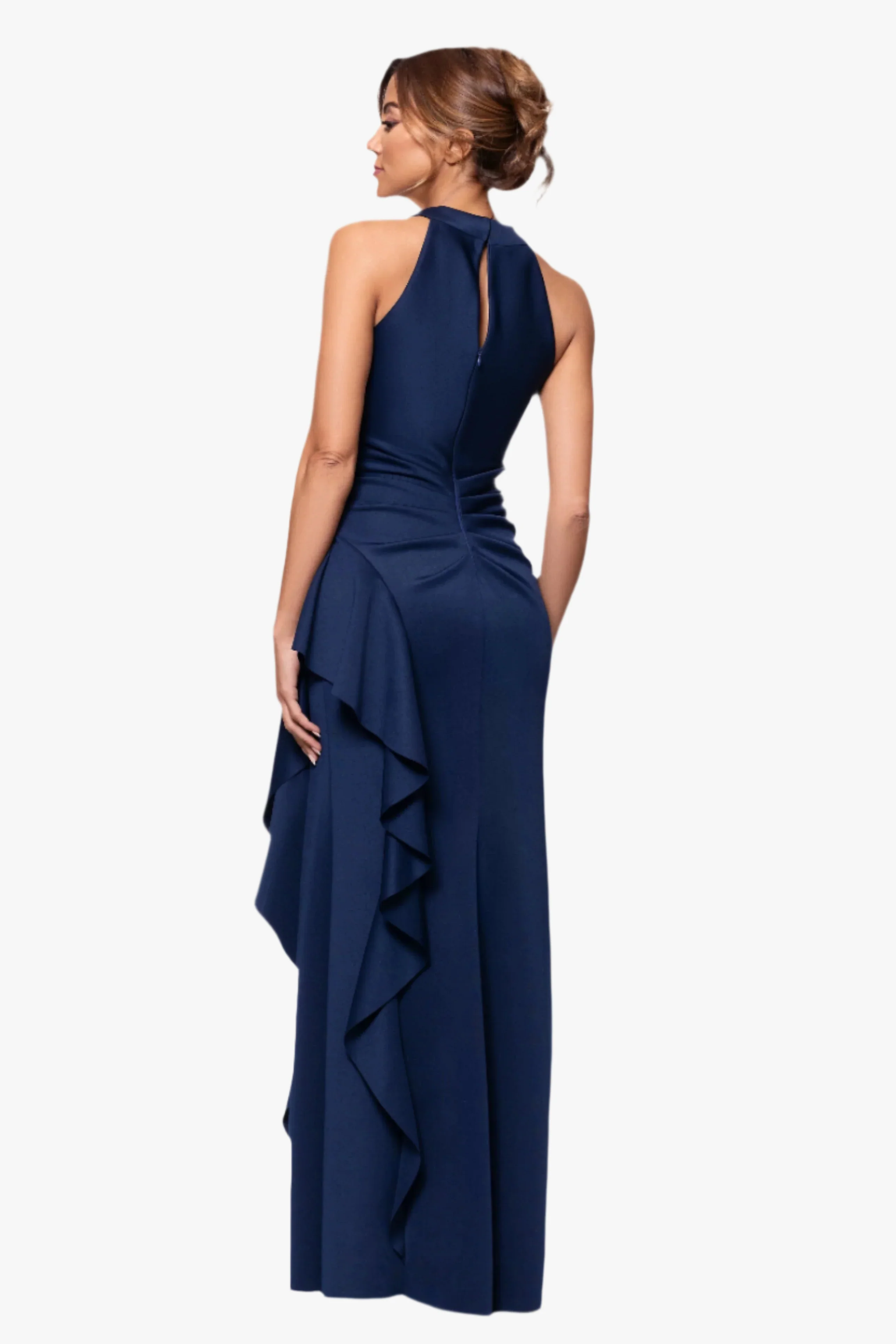 "Gigi" Techno Scuba Cross Neck Dress - Image 13