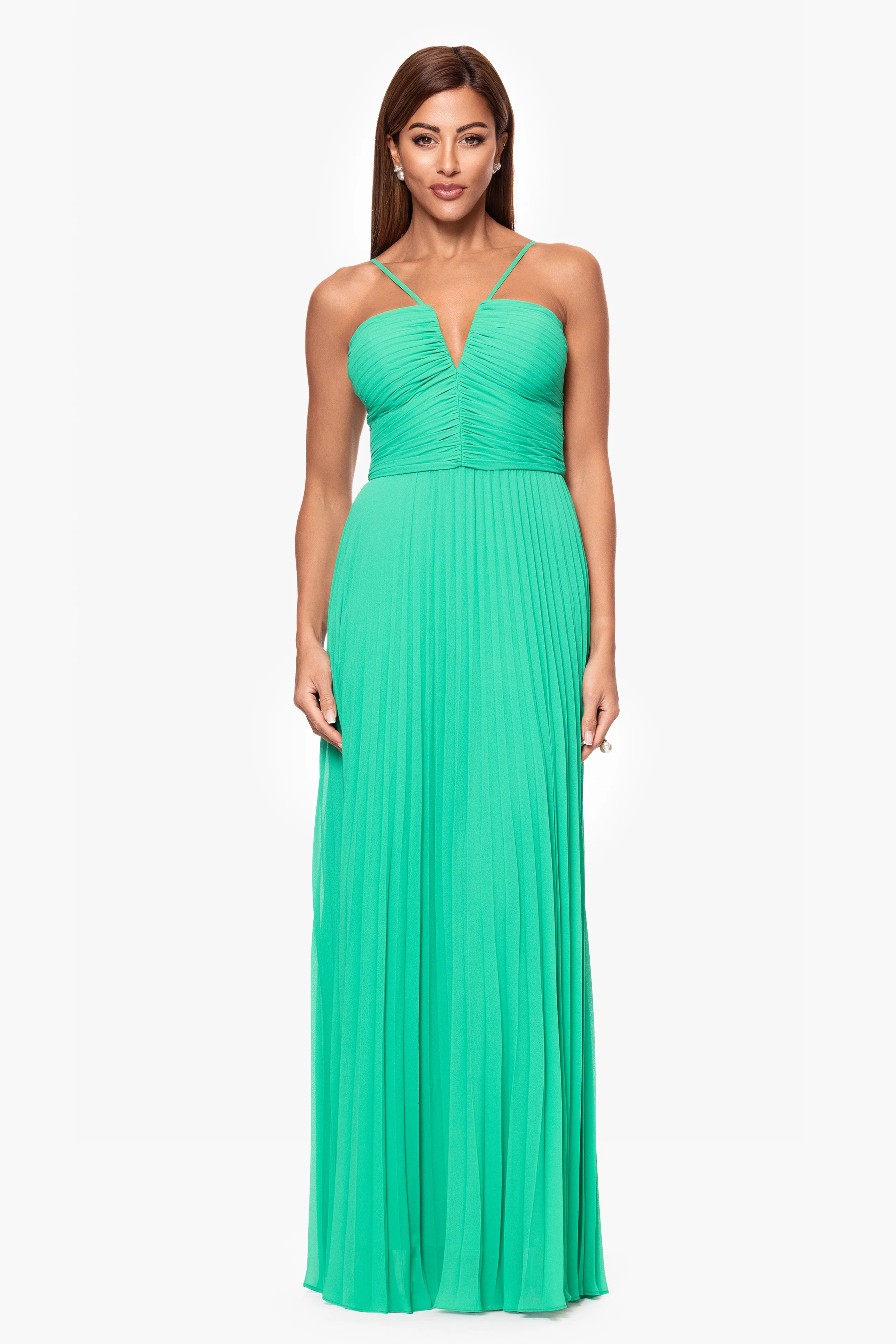 Petite "Kaia" Chiffon Pleated Dress - Image 2