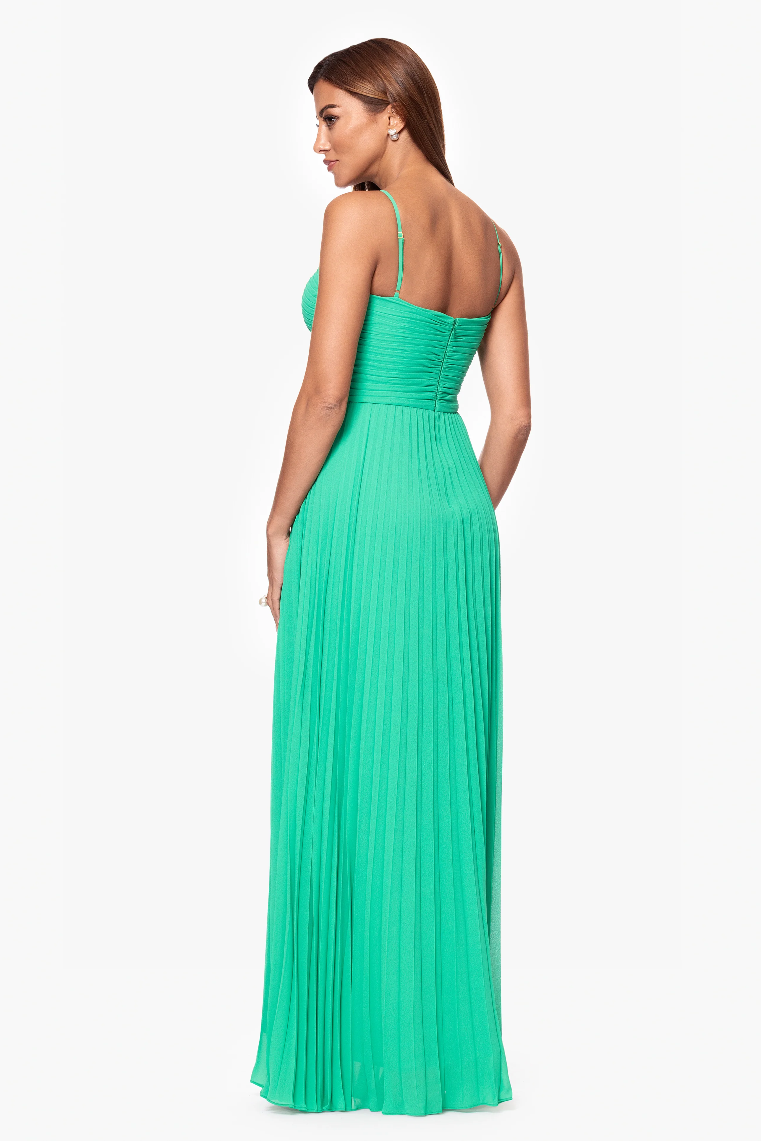 Petite "Kaia" Chiffon Pleated Dress - Image 4