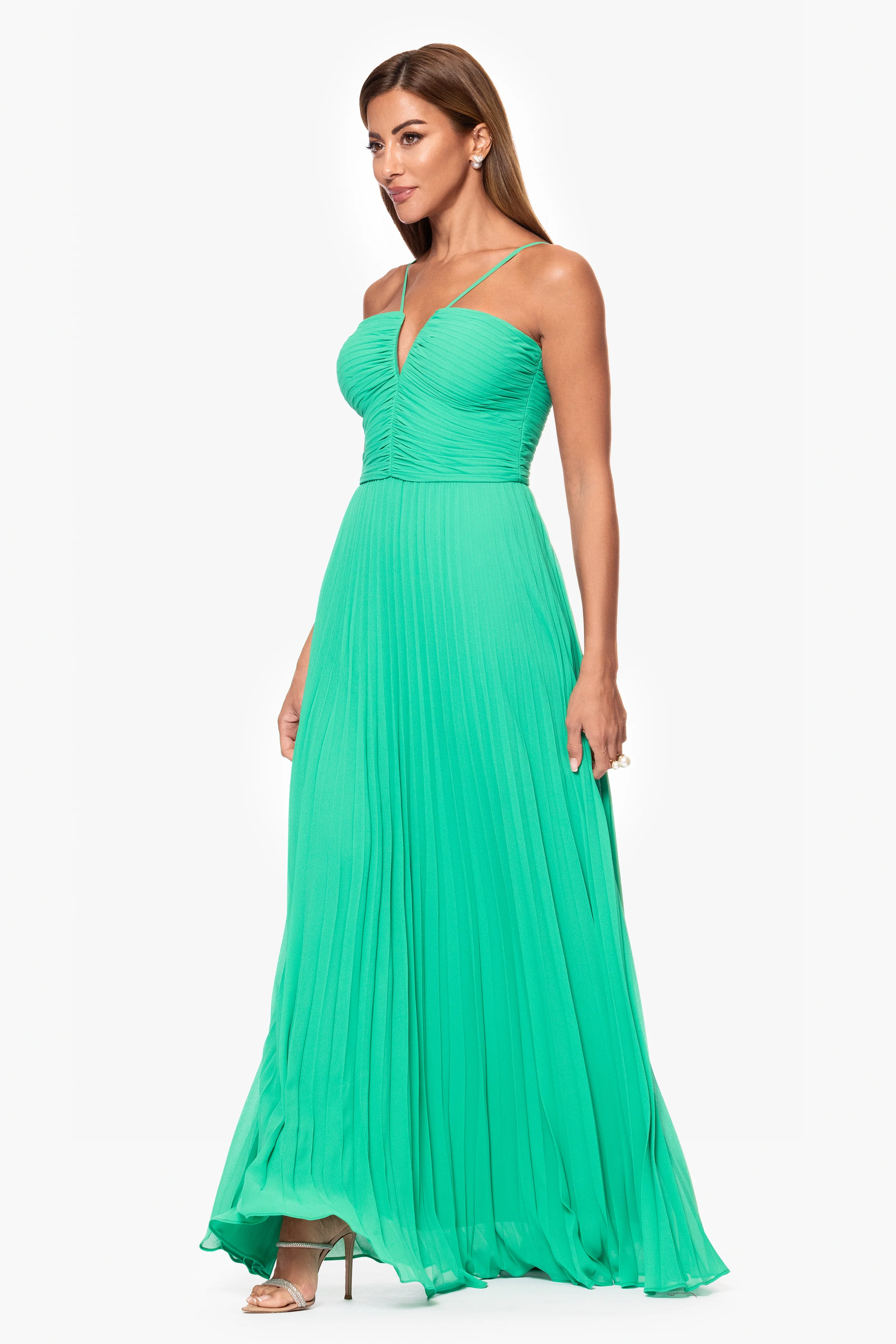 Petite "Kaia" Chiffon Pleated Dress - Image 5