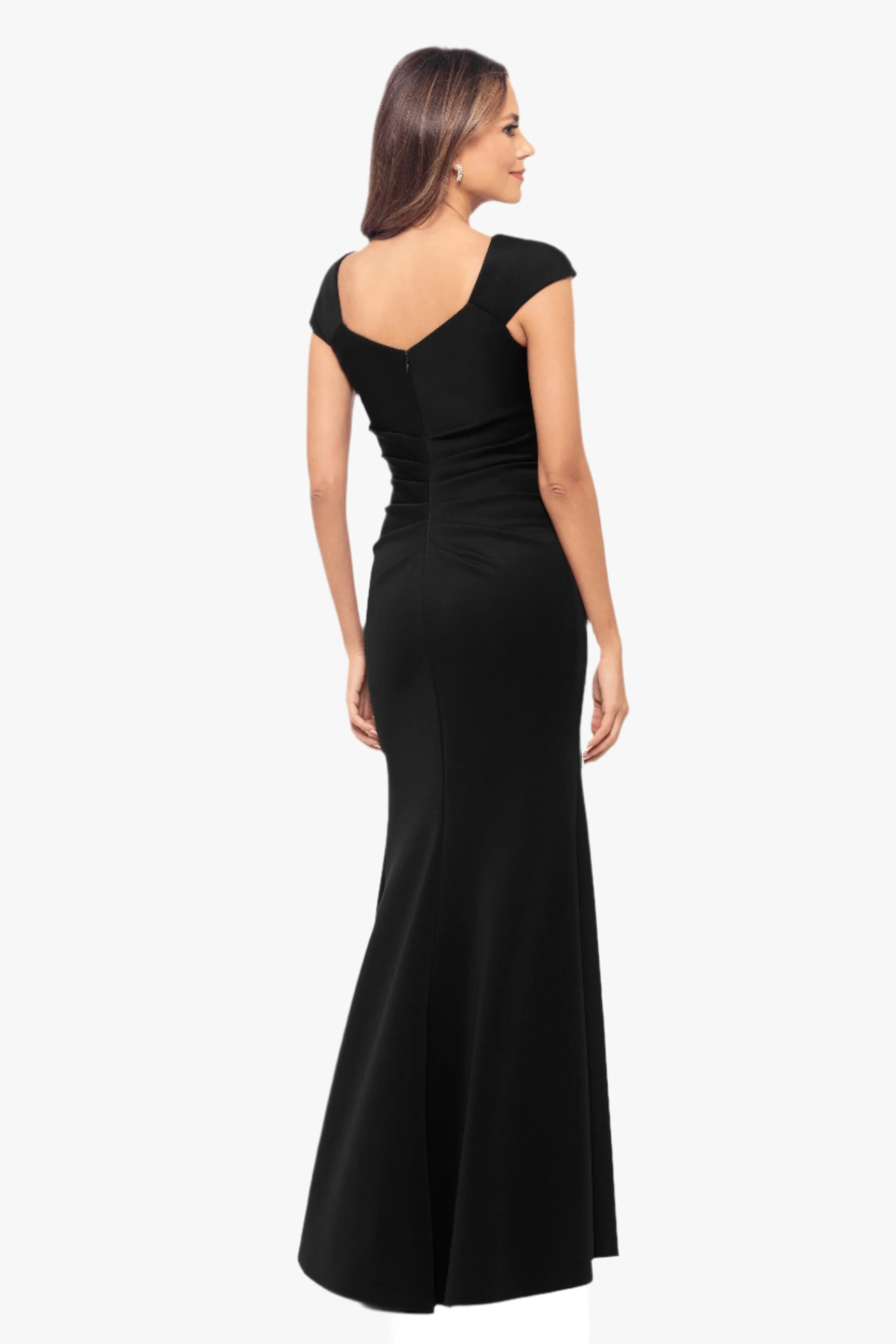 Petite "Lenore" Techno Scuba Asymmetrical Neckline Dress - Image 19